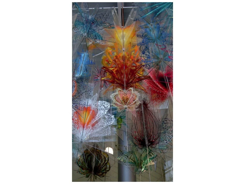   Bloom , 2012  Acrylic on plexiglass, steel structure, hardware 240"x180" 