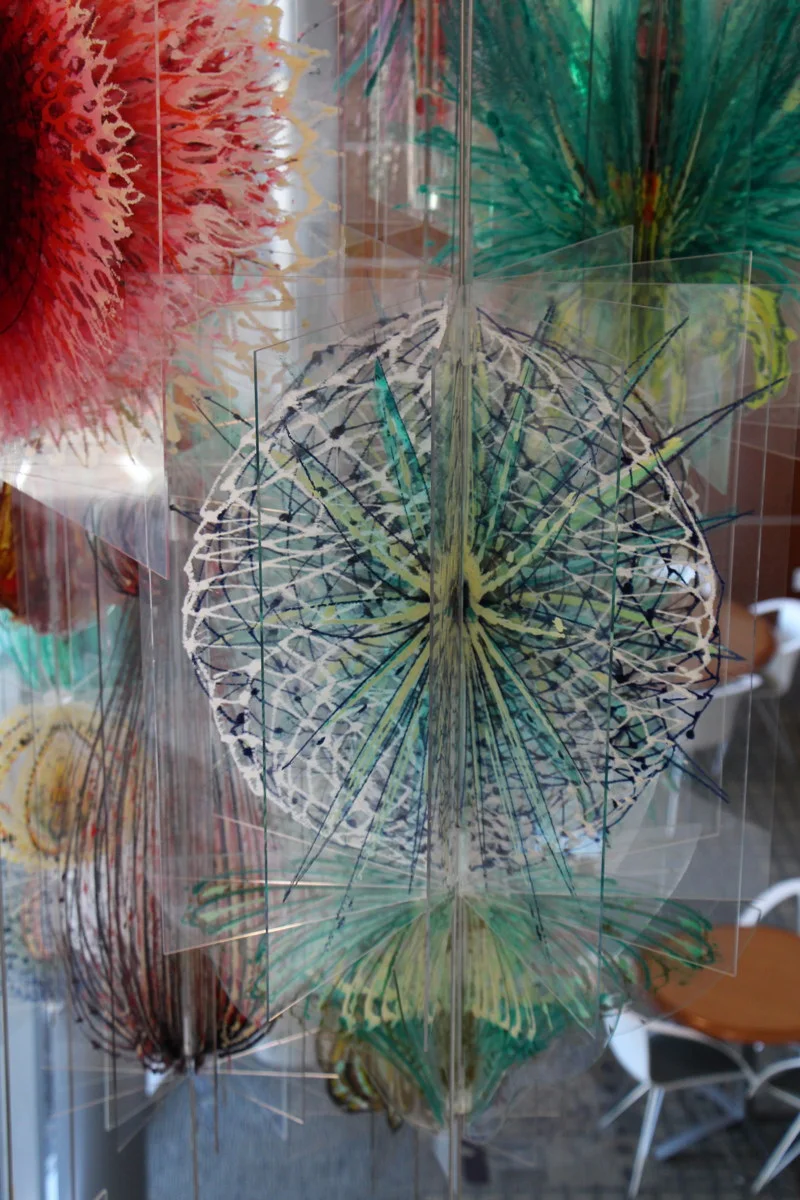   Bloom , 2012  Acrylic on plexiglass, steel structure, hardware 240"x180" 