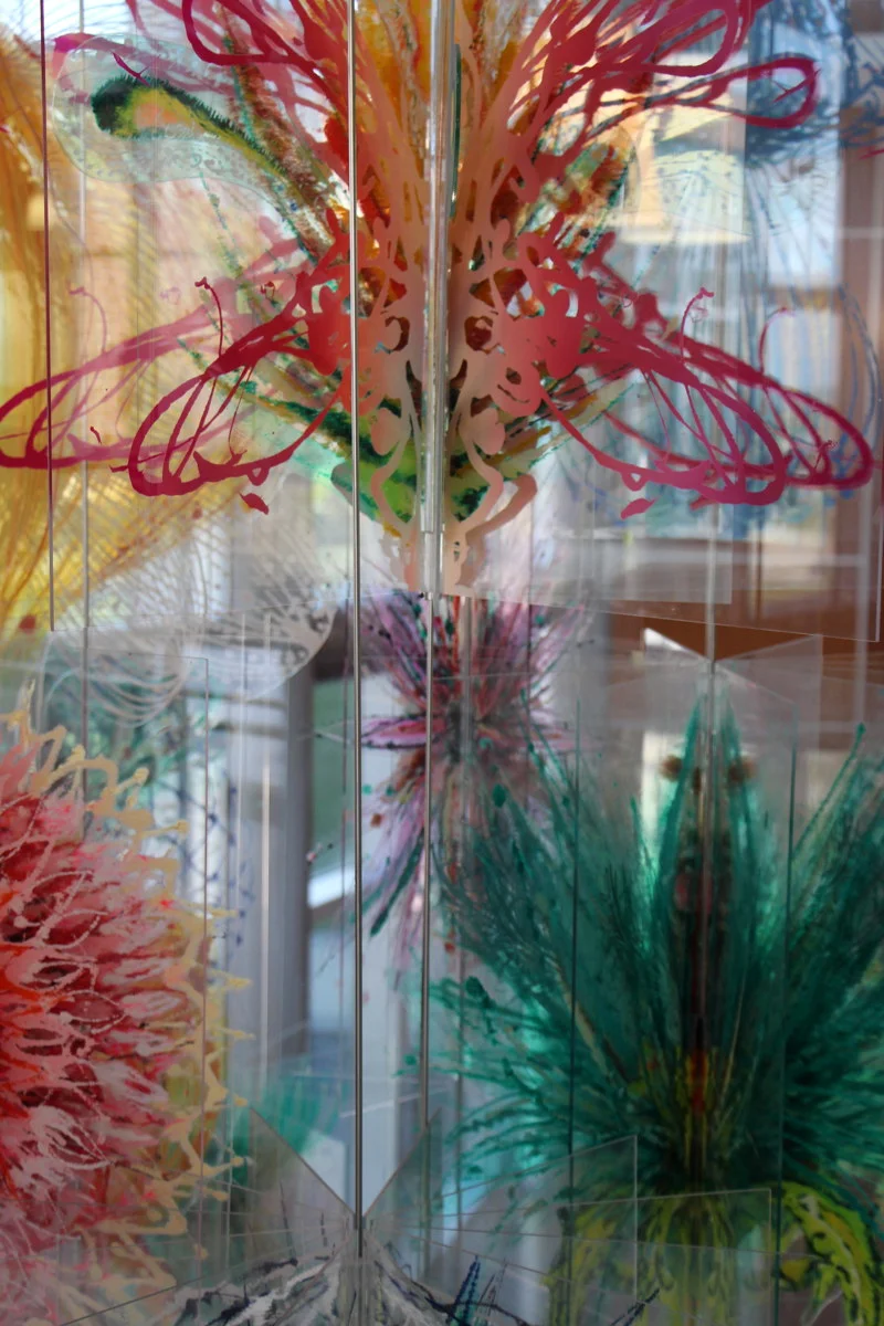   Bloom , 2012  Acrylic on plexiglass, steel structure, hardware 240"x180" 