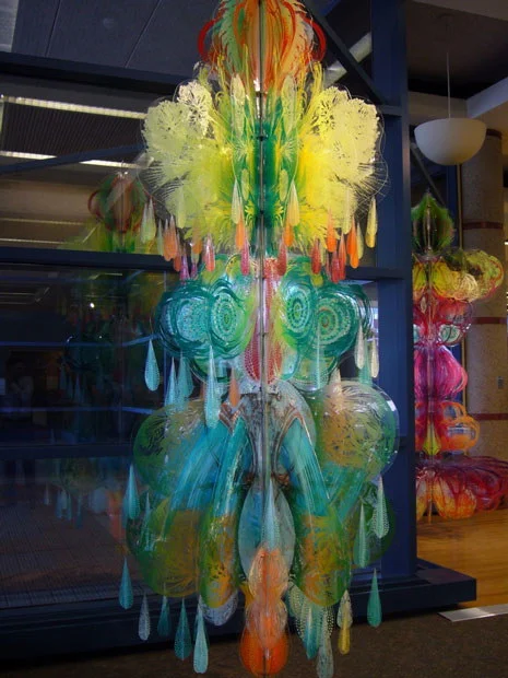  Attempt to Breathe and Kachina,  2010  acrylic on plexiglass, each 140"x60" 