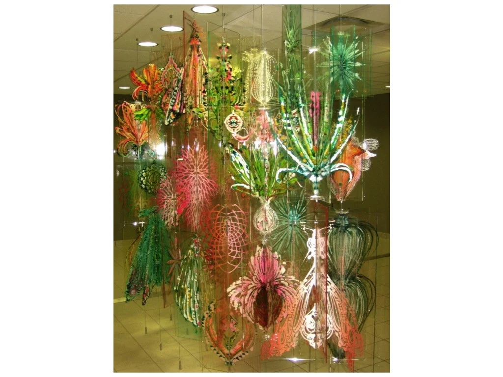   Menagerie , 2009  Acrylic on plexiglass, 120"x180" 