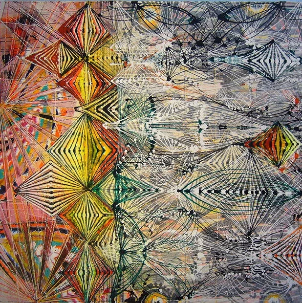  2012 Acrylic &amp; glassine on canvas 30"x30" 