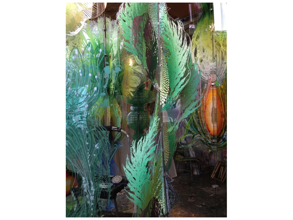 Baroque Garden (detail) in studio
