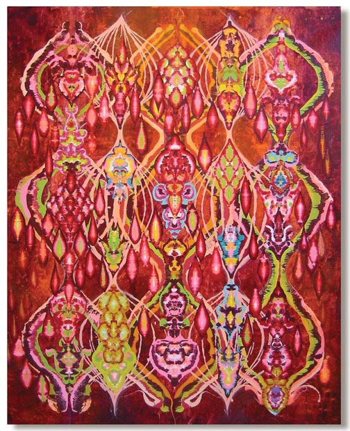 Presence Acrylic and glassine on canvas 84"x70"