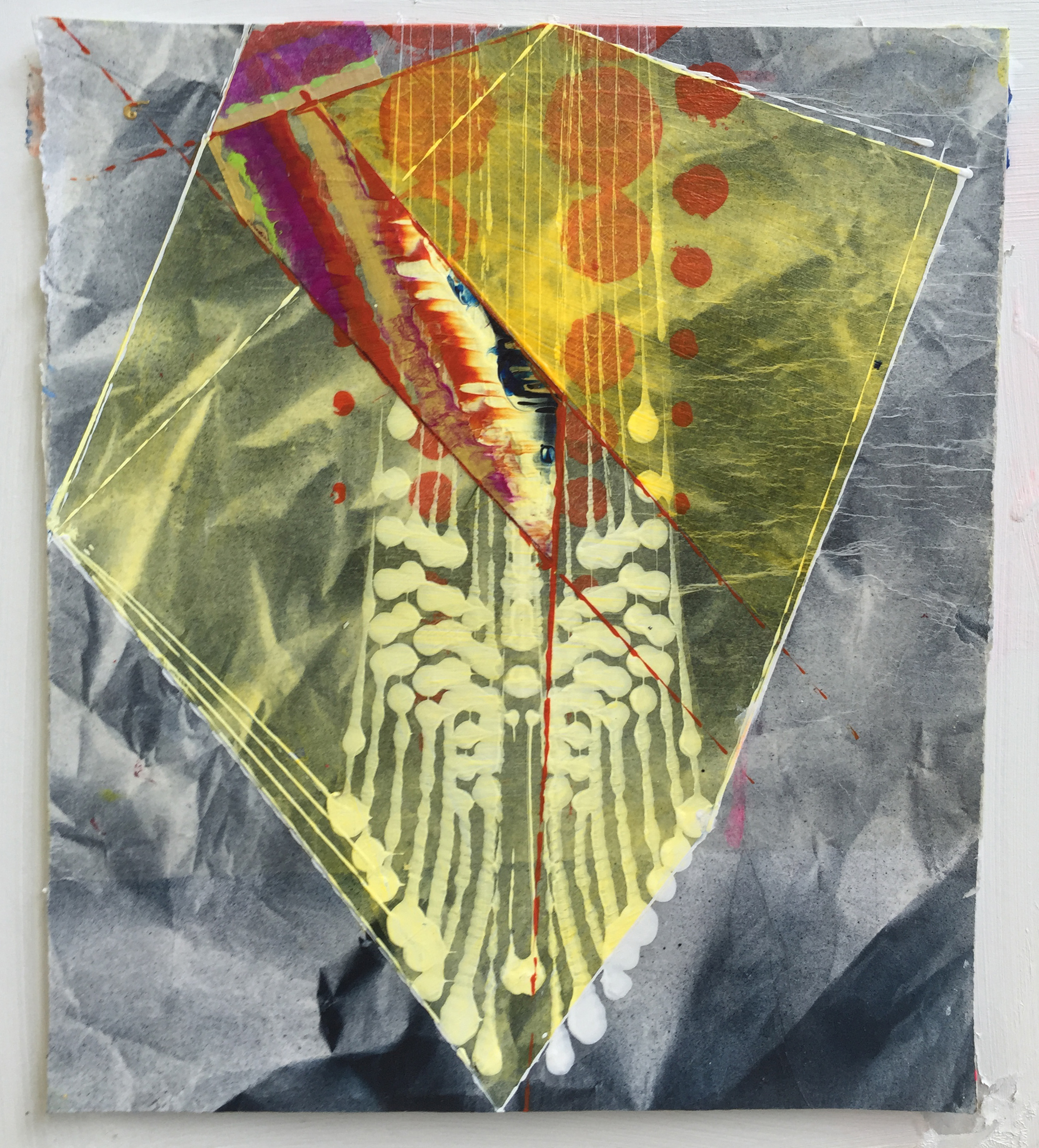 Acrylic and glassine on paper 12"x10"