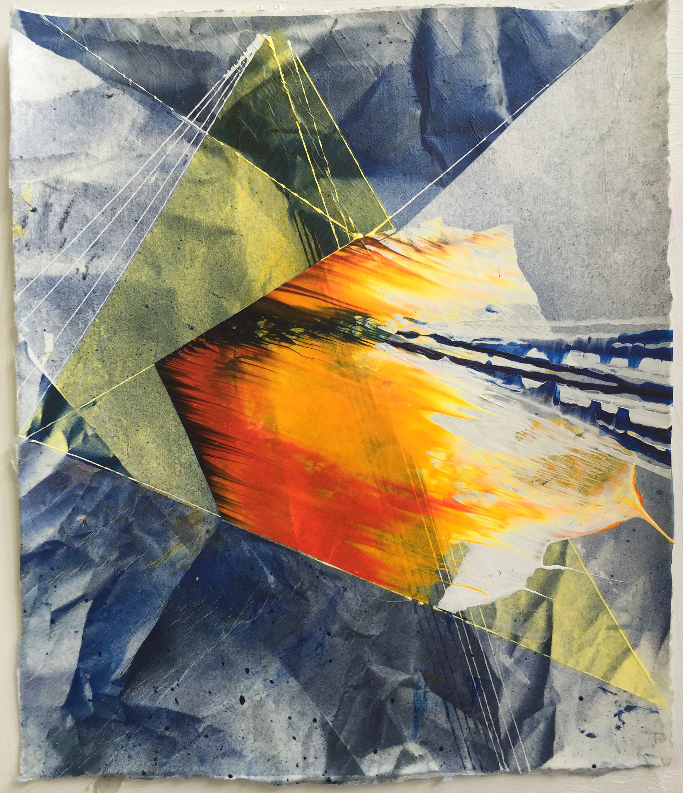 Acrylic and glassine on paper 12"x10"