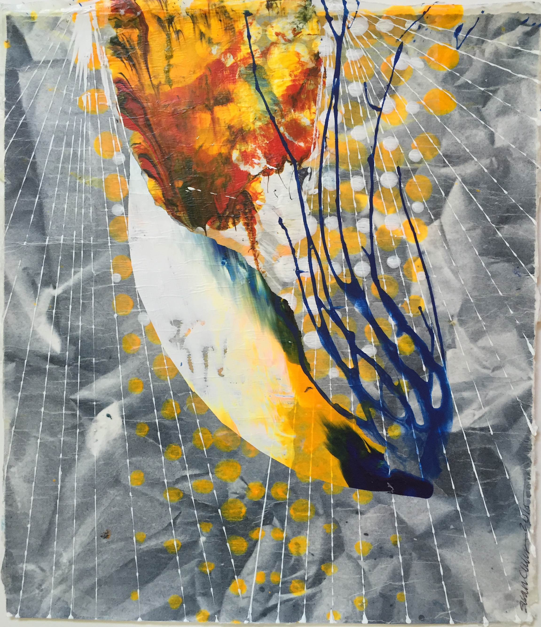 Yamuna Series, 2015 acrylic on paper 13"x11"