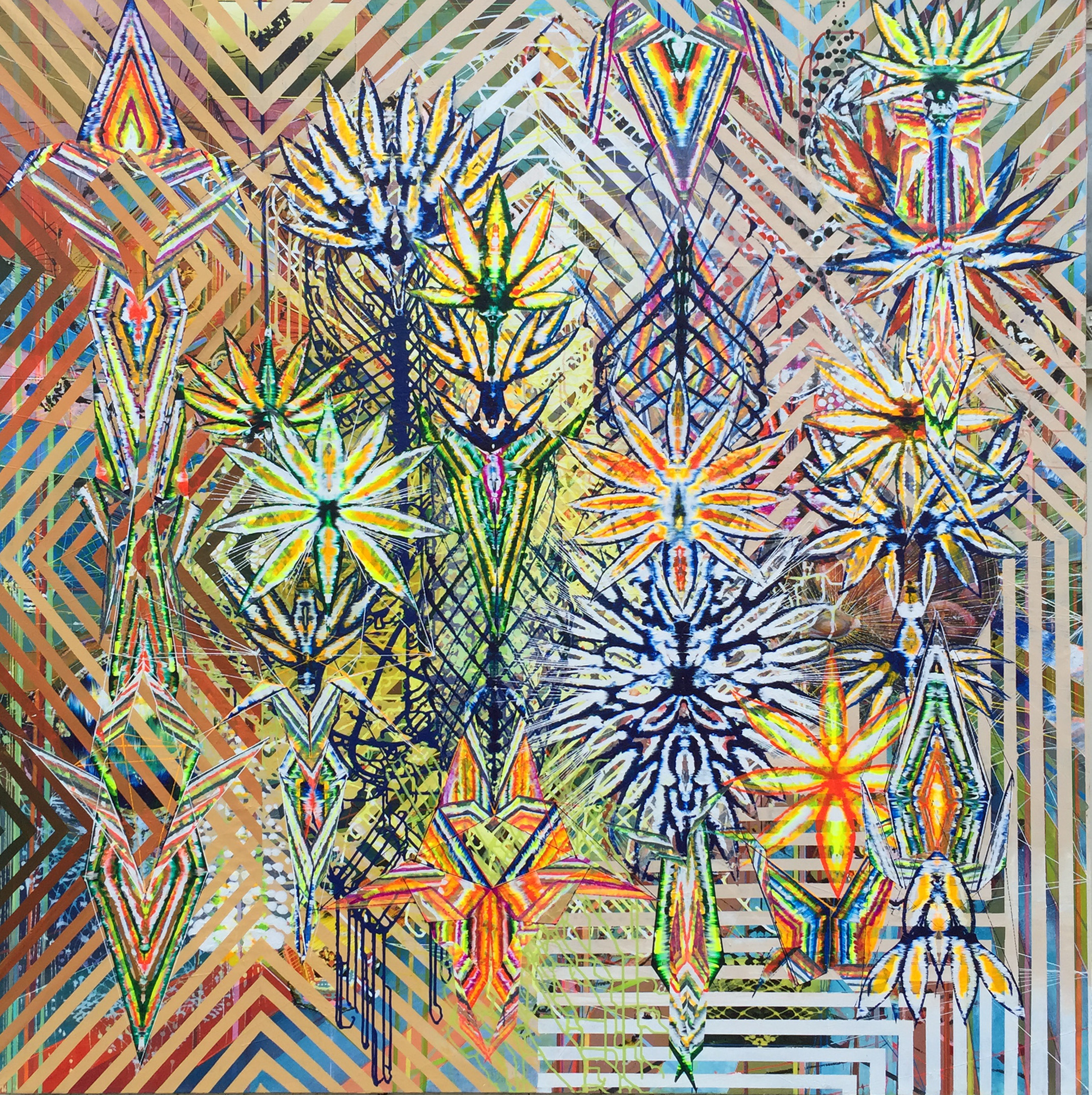 Synthetic Mutation, 82"x82", acrylic on canvas, 2016
