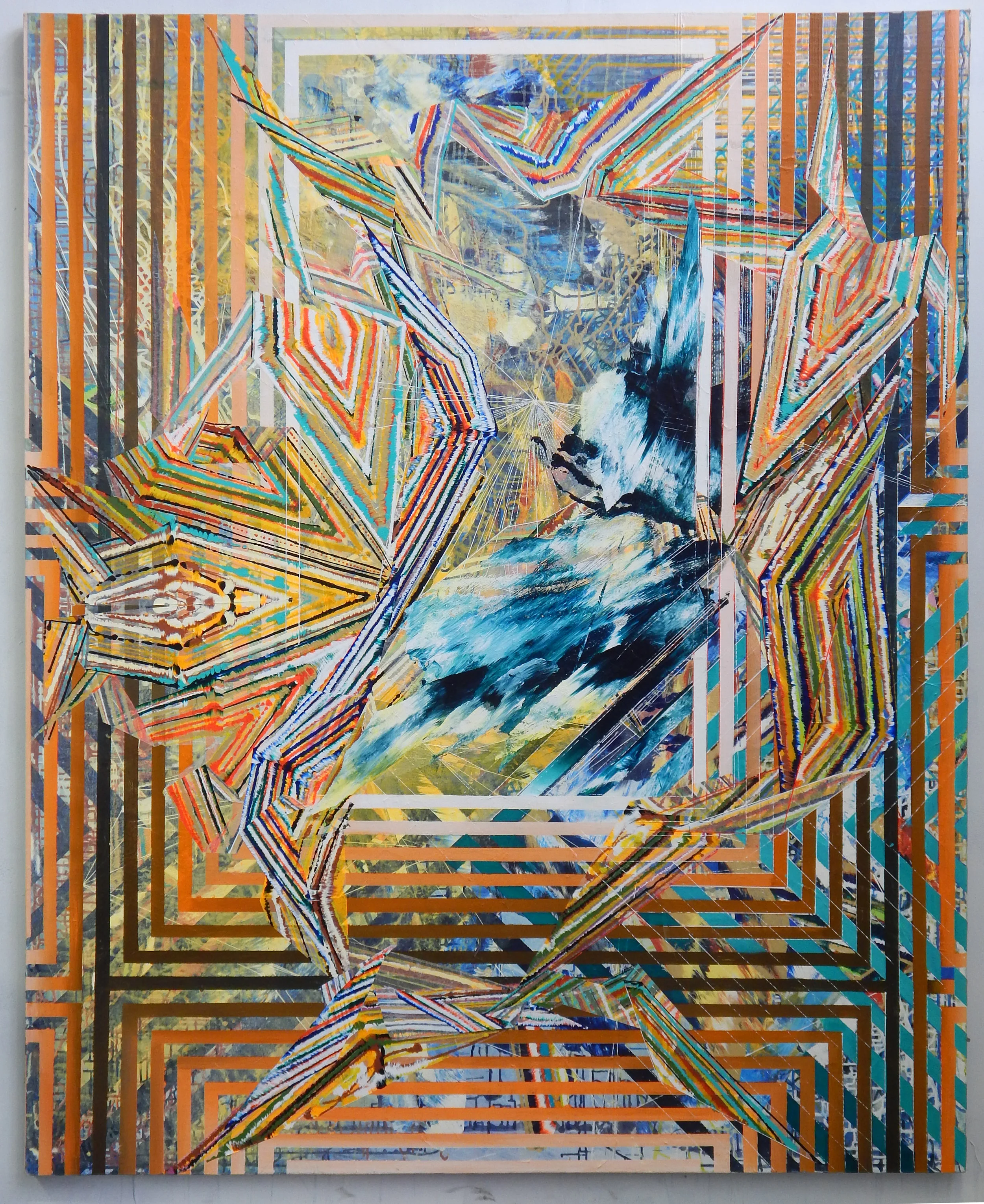 Our Roots Fracture Silence, 83"x65", acrylic on canvas 2017