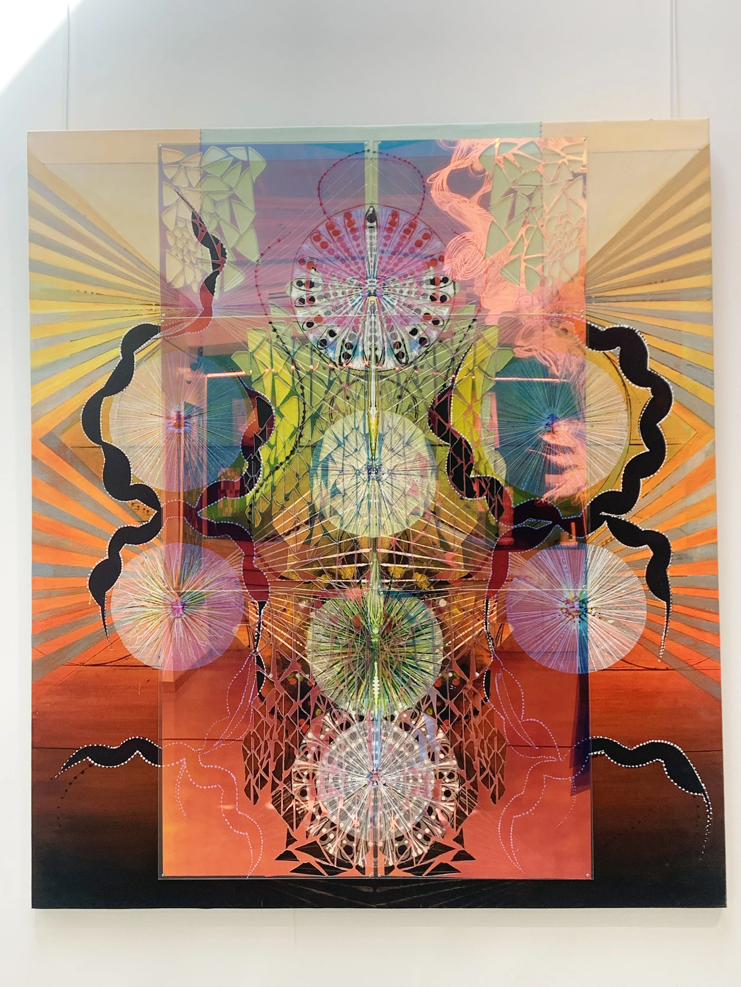 Rising with dichroic plexiglas panel (completed) 