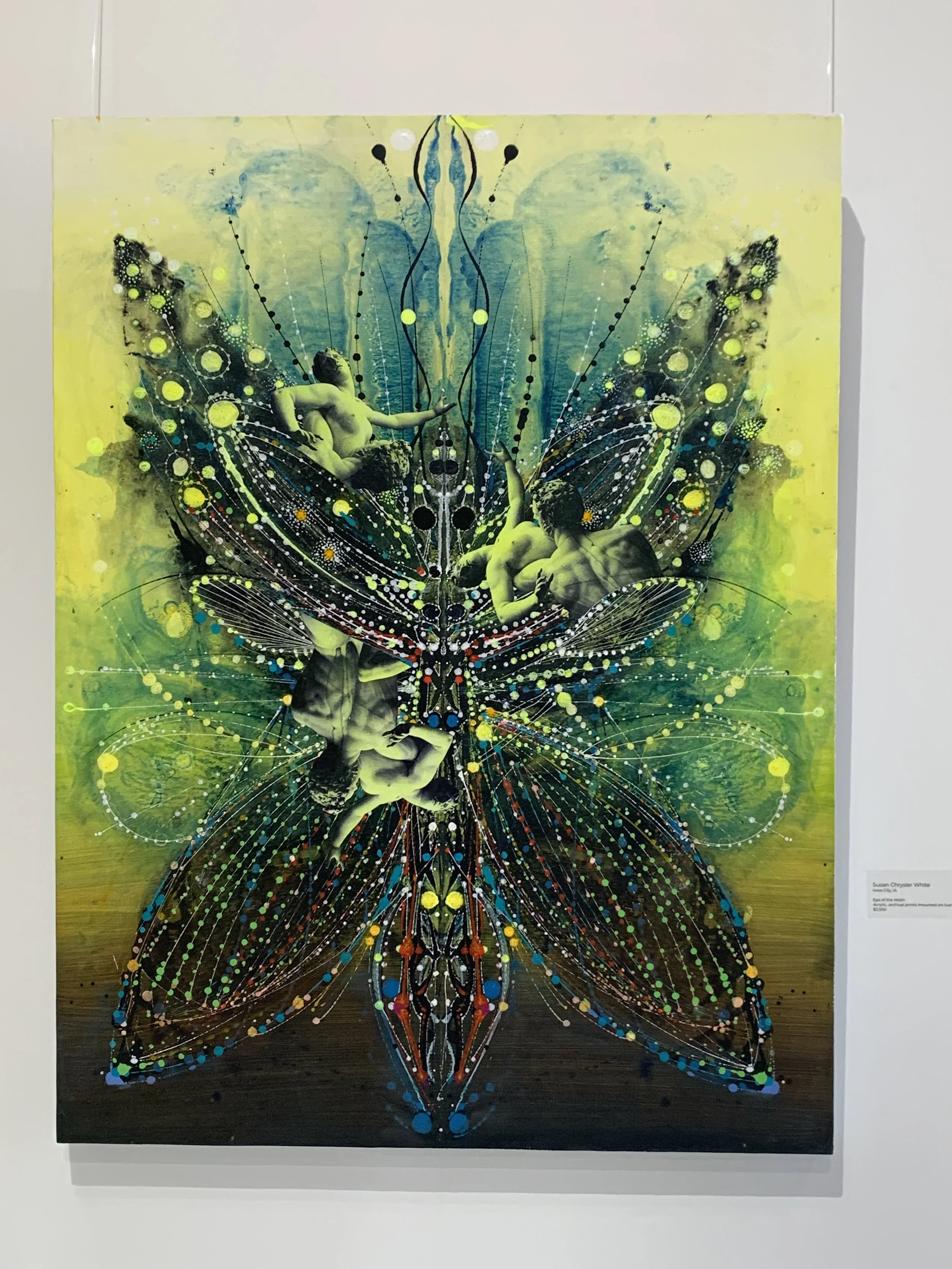 The Eye of the Moth, acrylic and archival print on paper, 42"x32", 2024-25