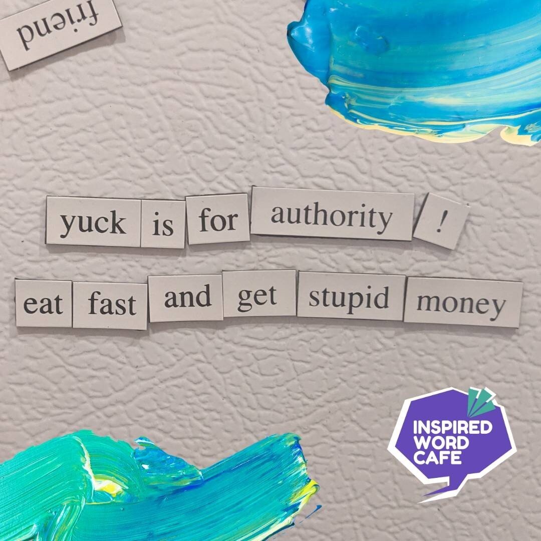 Authority? Yuck! Happy Monday to everyone except The Man! 😜 #poetrymagnetmonday 

Feel free to DM us any of your own #poetrymagnet magic! 💜

#inspiredwordcafe #season11 #kelownaculture #kelownaevents #poetry #performance #writing 
#spokenword #kelo