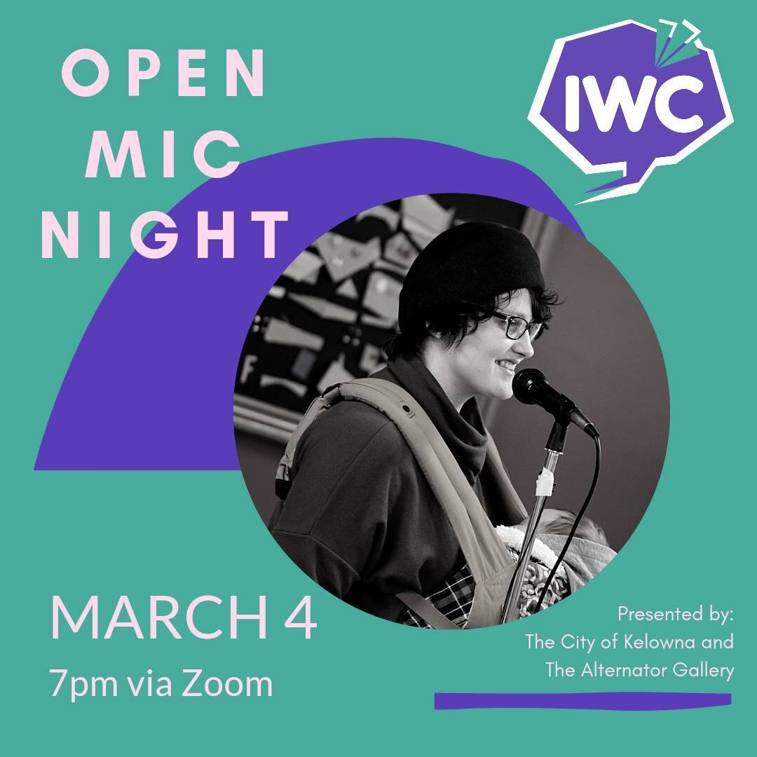 We've got another night of poetry for you! Join us tonight at 7pm for our March open mic! Zoom link in our bio. 

#inspiredwordcafe #season11 #kelownaculture #kelownaevents #poetry #performance #writing 
#spokenword #kelownapoetryslam #kelowna #explo