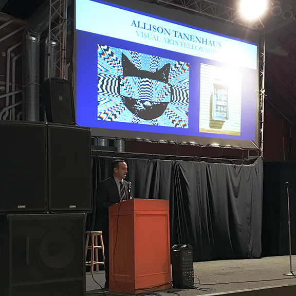 Mayor Joe Curtatone at the Somerville Arts Council’s 2019 Art Grant Awards