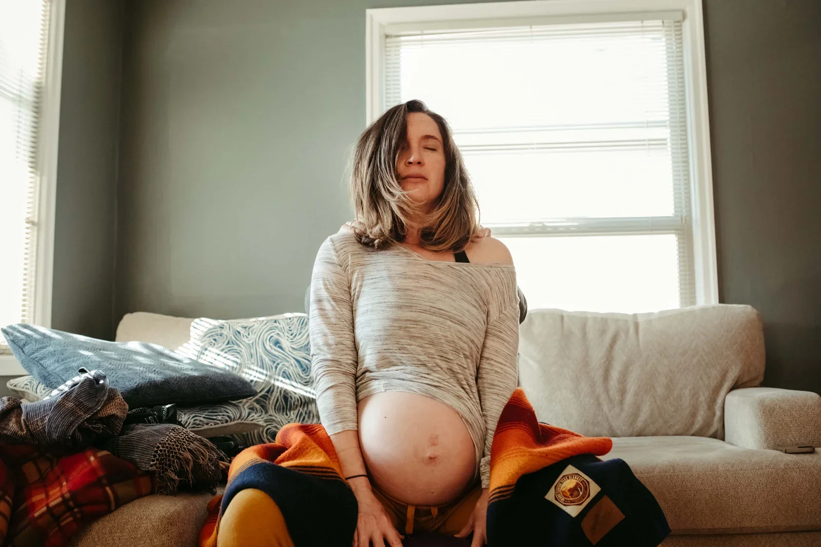 woman in labor supported by portland doulas