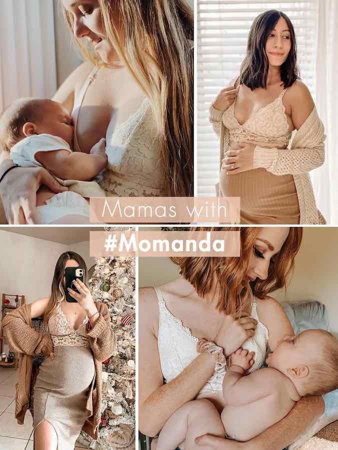 MOMANDA Lace Maternity Nursing Bra Wirefree, Lightweight, And Lace