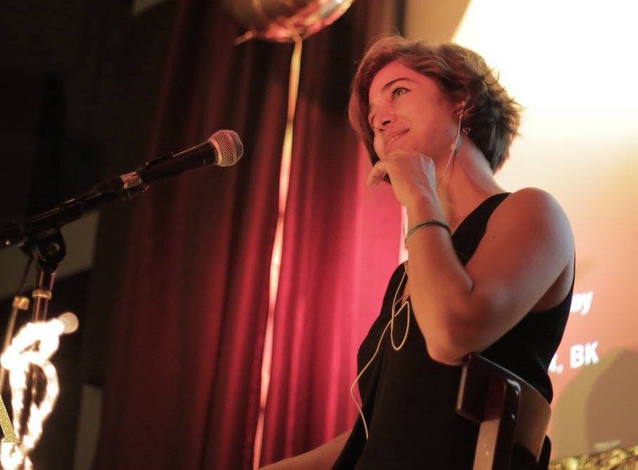 Xandra Clark performing excerpts of POLYLOGUES at Queer Abstract, July 2017. Photo: Simone Davis.