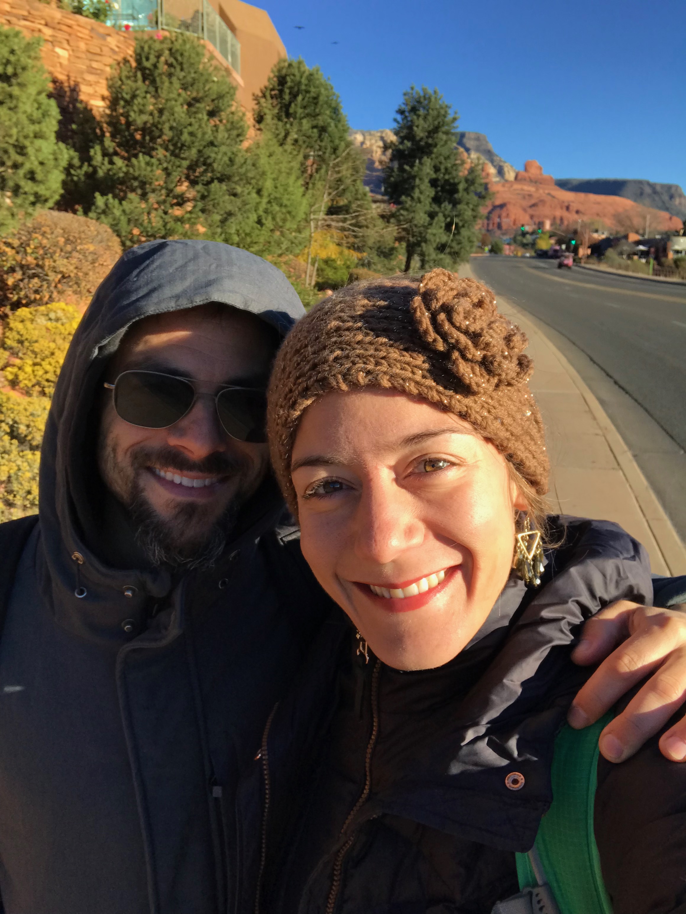  Walking to Creekside coffee shop our first morning in Sedona. 