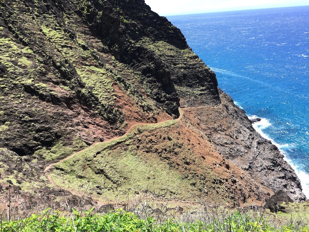   The Kalalau Trail on the Nā Pali Coast of Kauai, HI  
