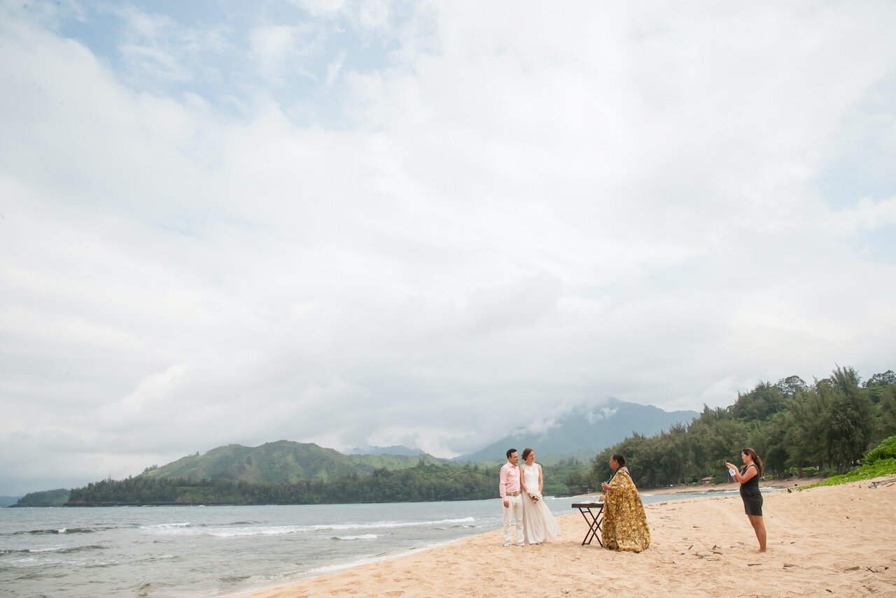  Our wedding ceremony performed by the deeply spirited, loving, and well-known local officiant, Manulele Clark. 