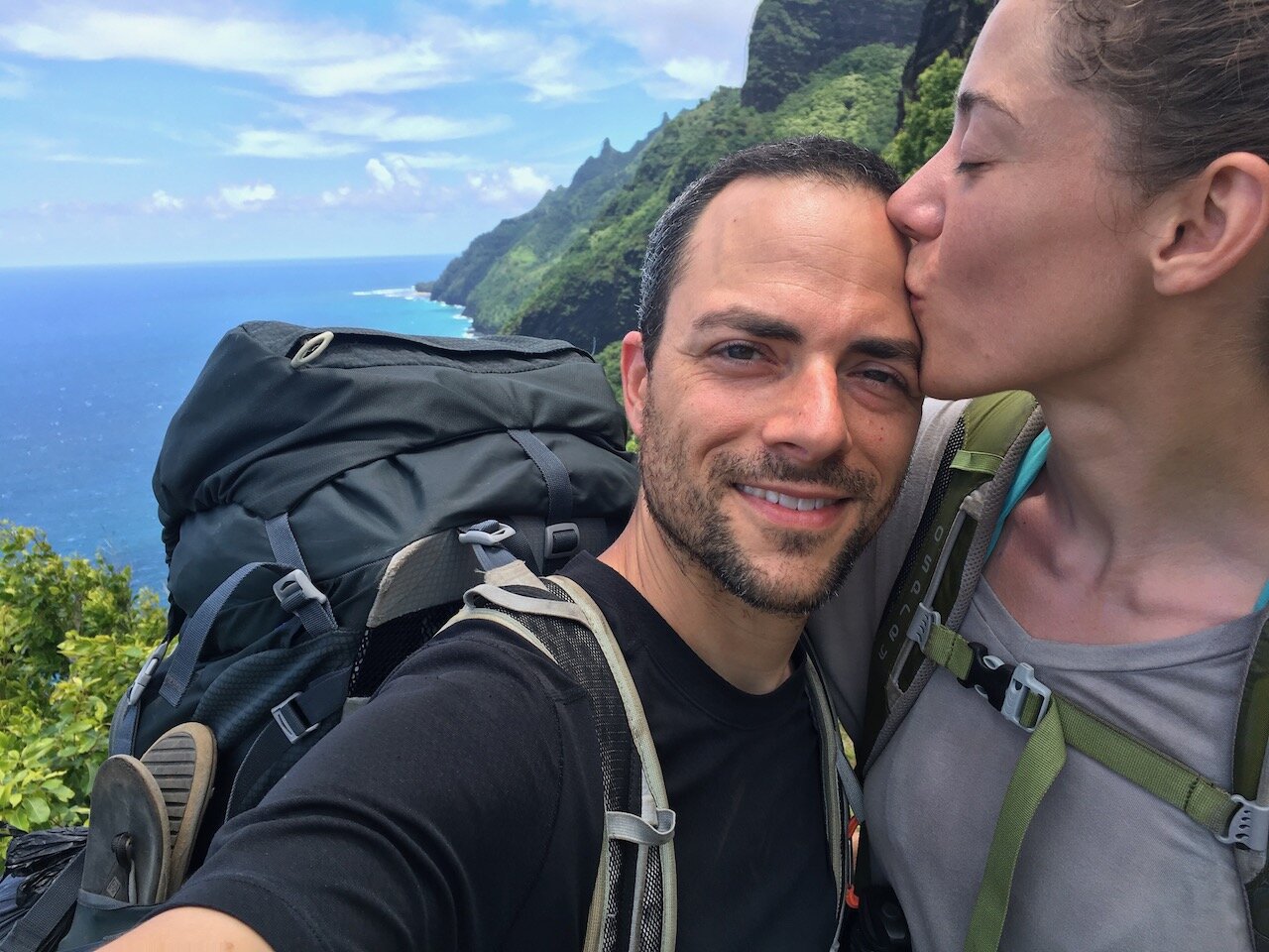   Enjoying each other and the sights of the Nā Pali Coast  