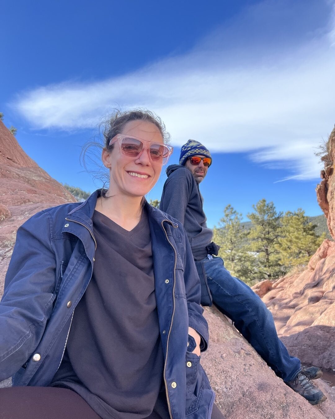 @namagoco with @nickpisarro in Boulder on Red Rocks Trail after we hiked Anemone Trail.

&ldquo;Anemone of anemone is a friend.&rdquo;