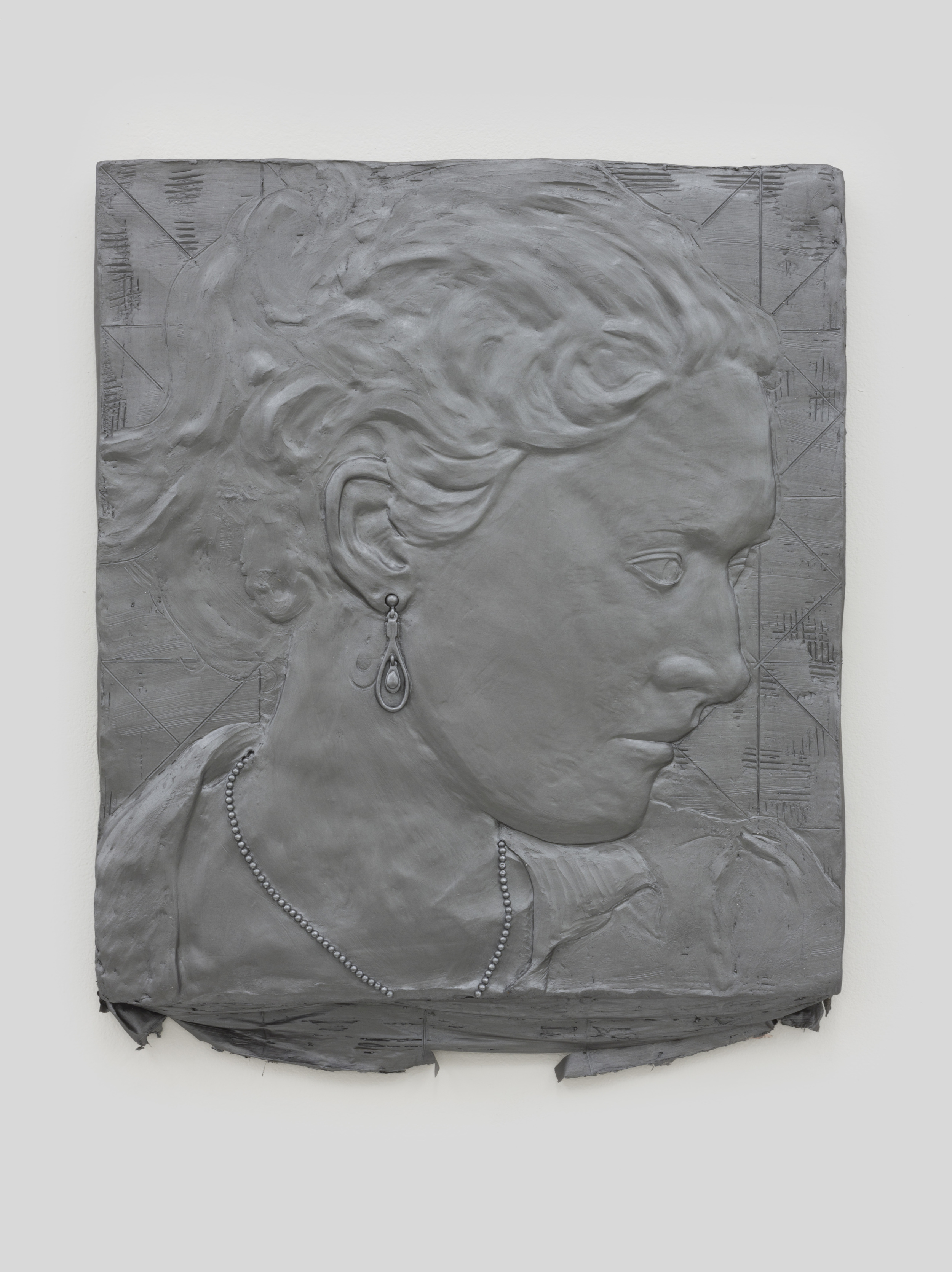   Annie , 2014 Acrylic paint, gypsum cement, fiberglass cloth, and wood 22 x 20 x 2 inches 