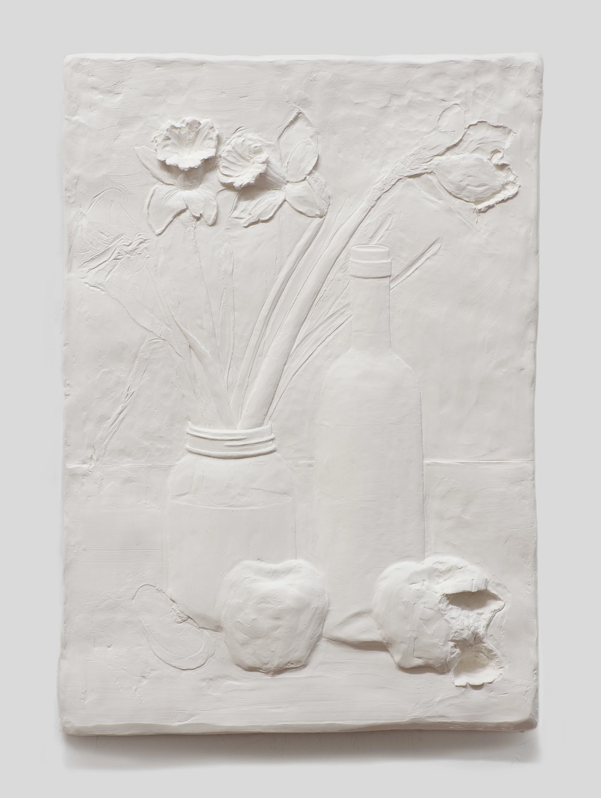 Still-Life , 2015 Gypsum cement, fiberglass cloth, and wood 21 x 15 x 1 1/2 inches