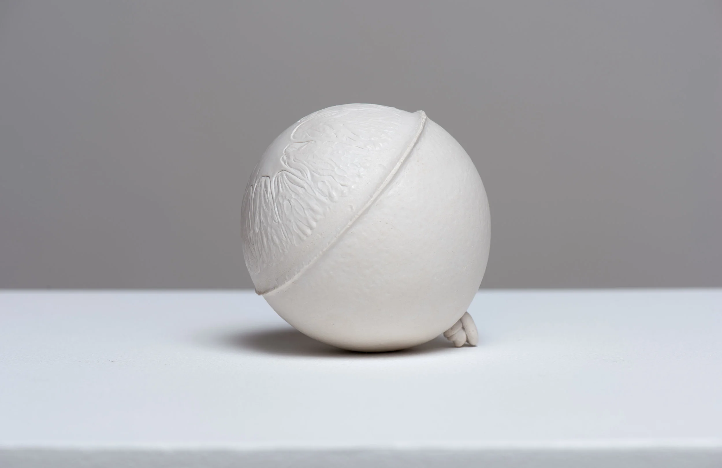 SIDE VIEW Navel , 2017 Gypsum cement, and porcelain dust 3 1/2 inches (round)