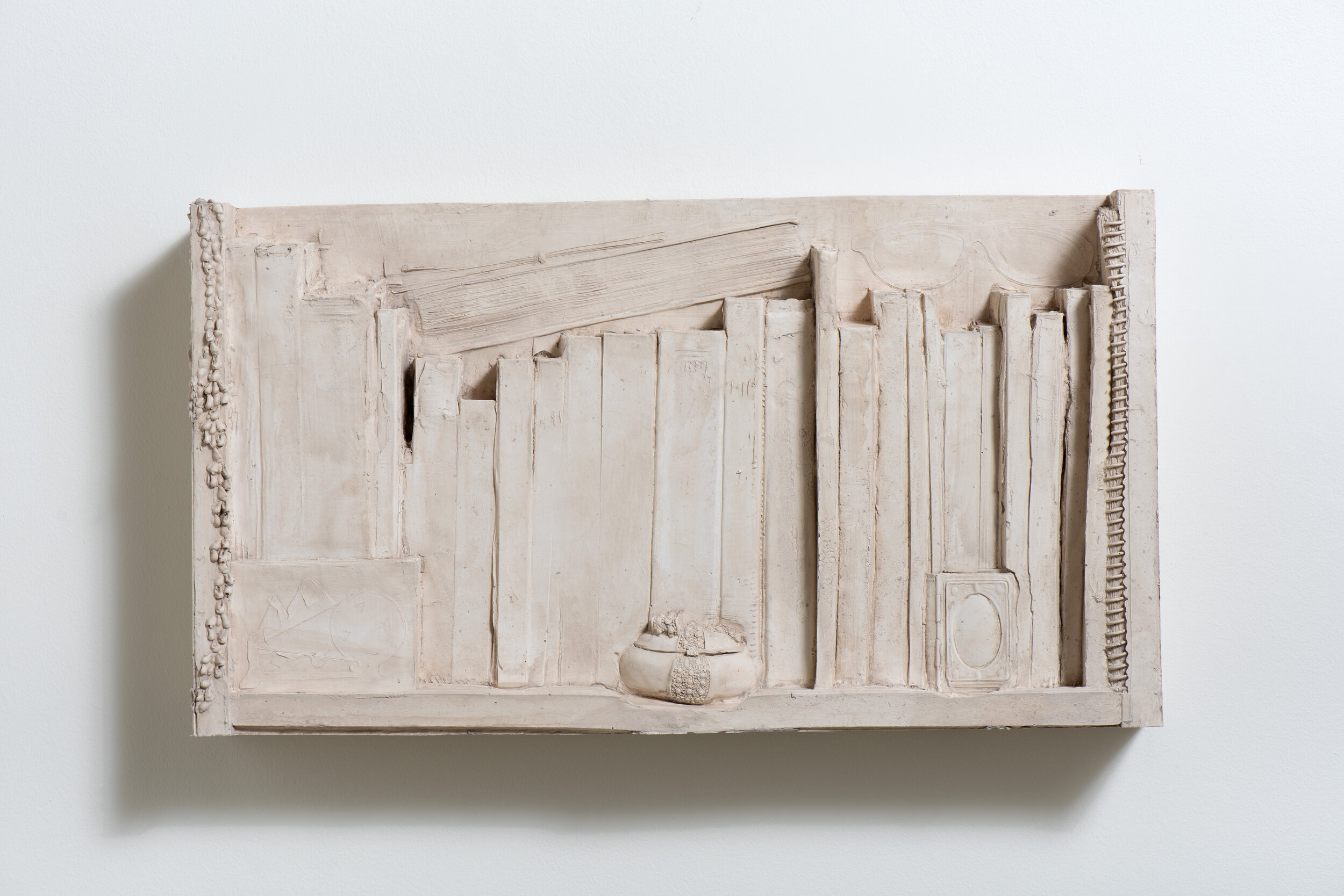   Pressed Shelf , 2019  Gypsum cement  12 x 22 x 3 1/2 inches 