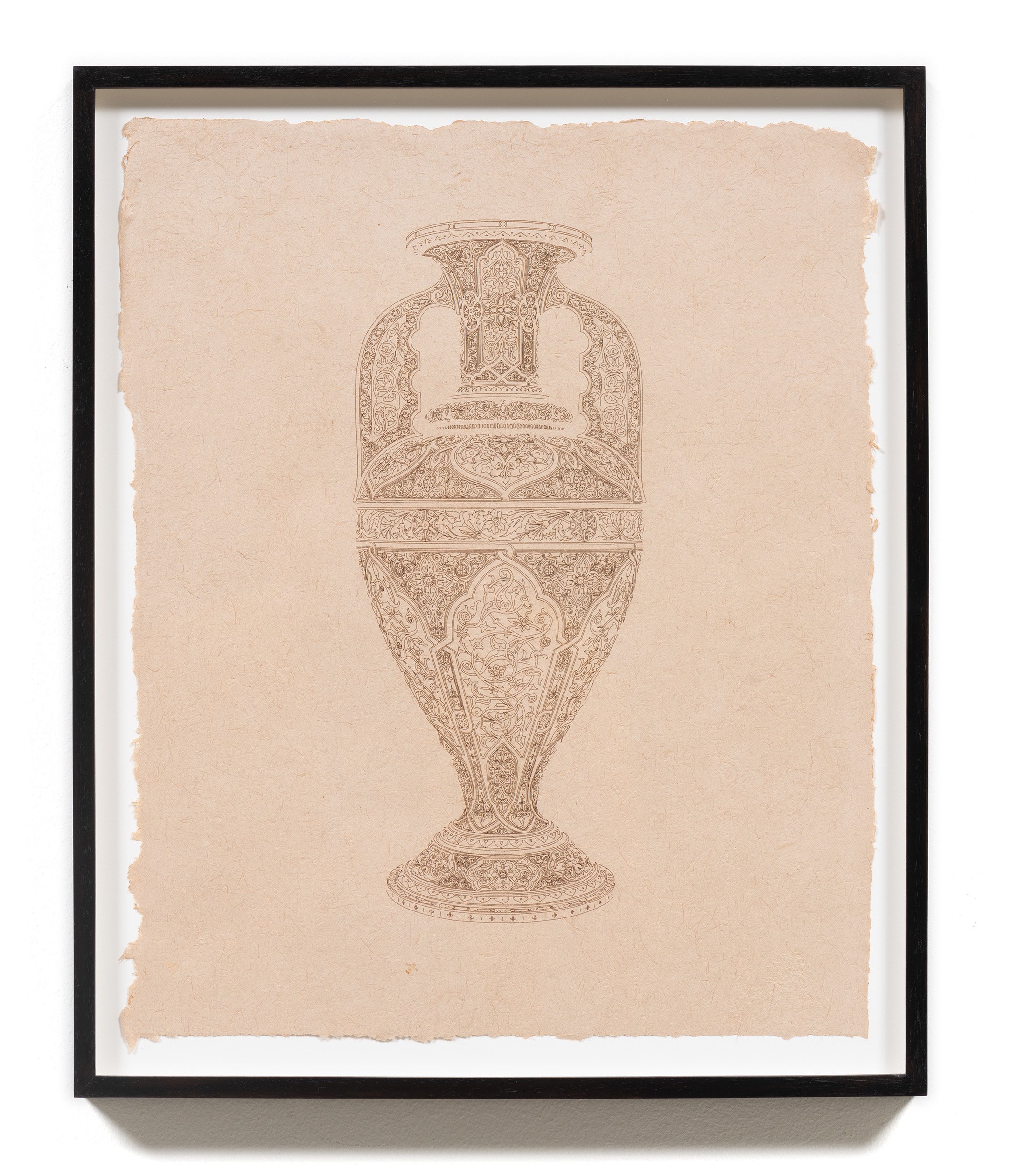   Damascene Vase , 2021 Paper 17 1/2 x 14 1/2 x 1 1/2 inches (framed) 