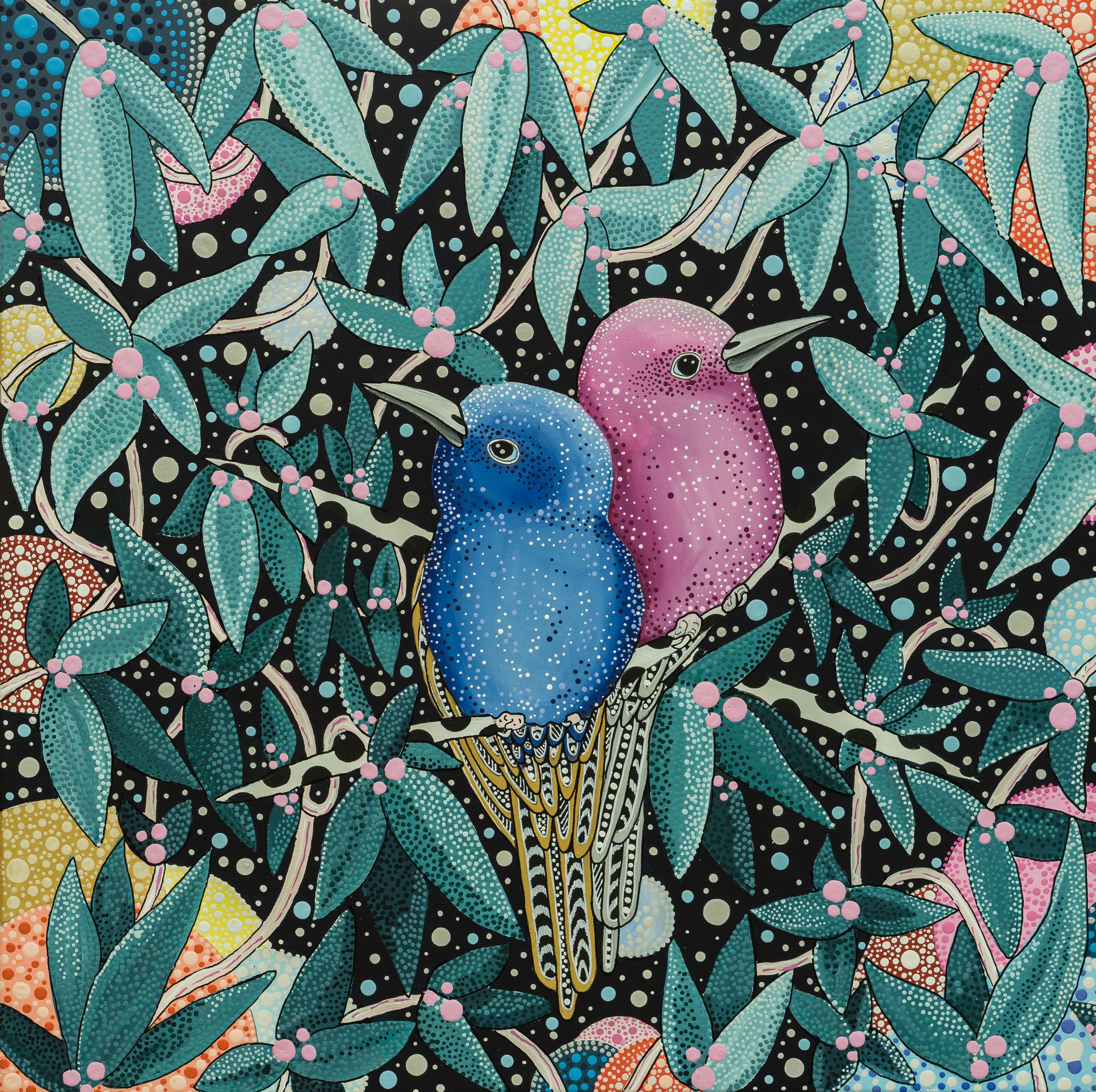 By the Moon -         mixed media on canvas
40 x 40 cm $1,300 AUD