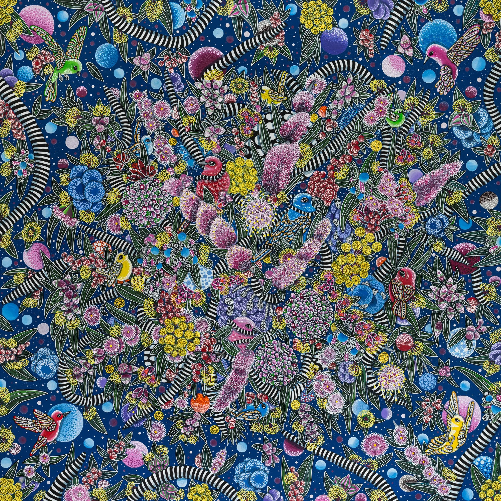 The Weavers -         Mixed media on canvas
110 x 110 cm $12,000 AUD 