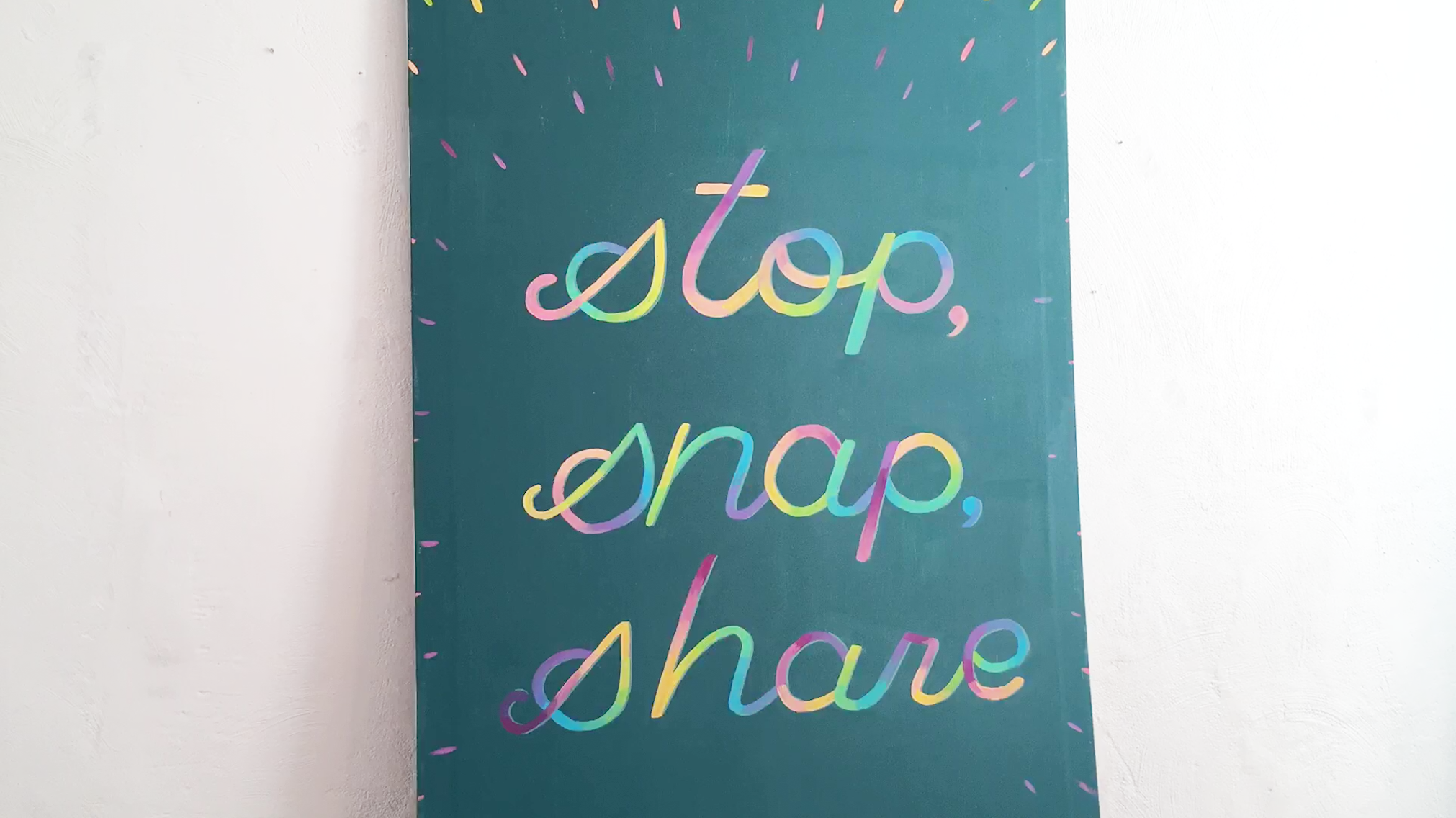 Promotional Mural 4’ x 8’; house paint & gouache