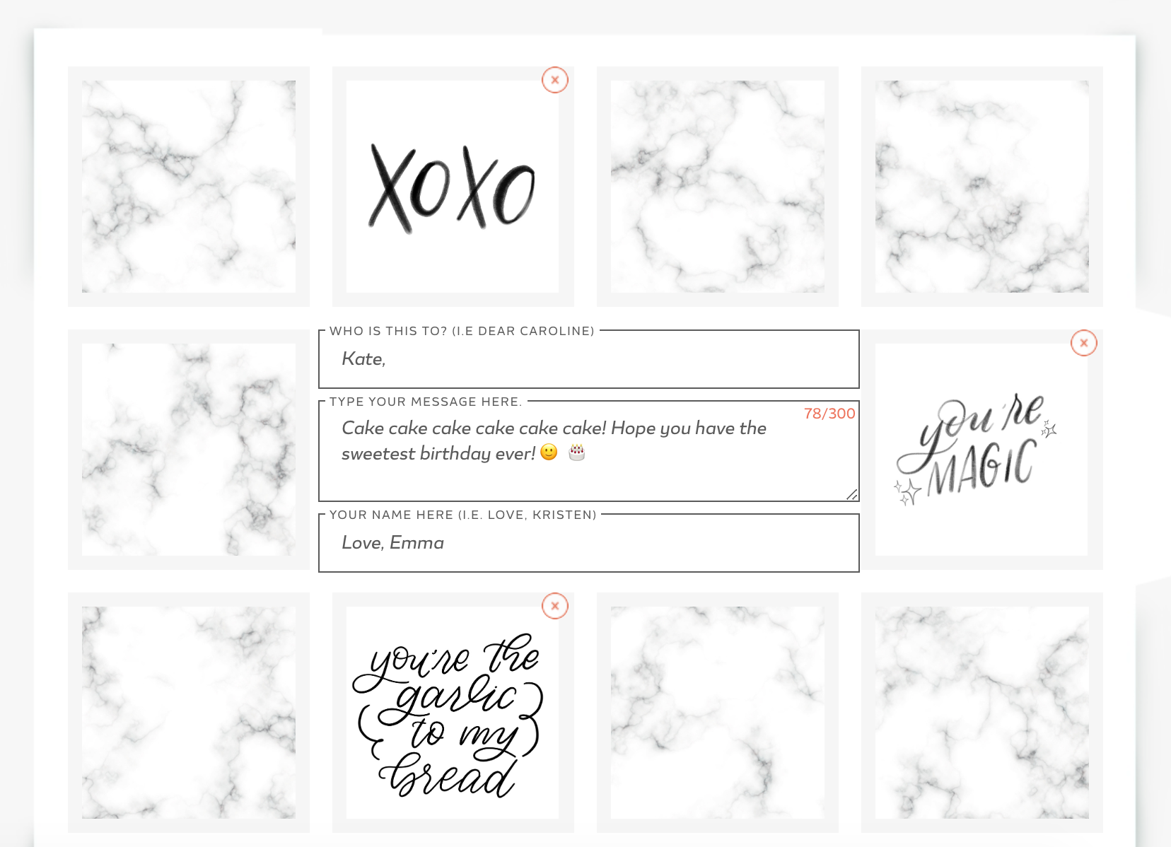 Greetabl Stock Phrases Client: Greetabl