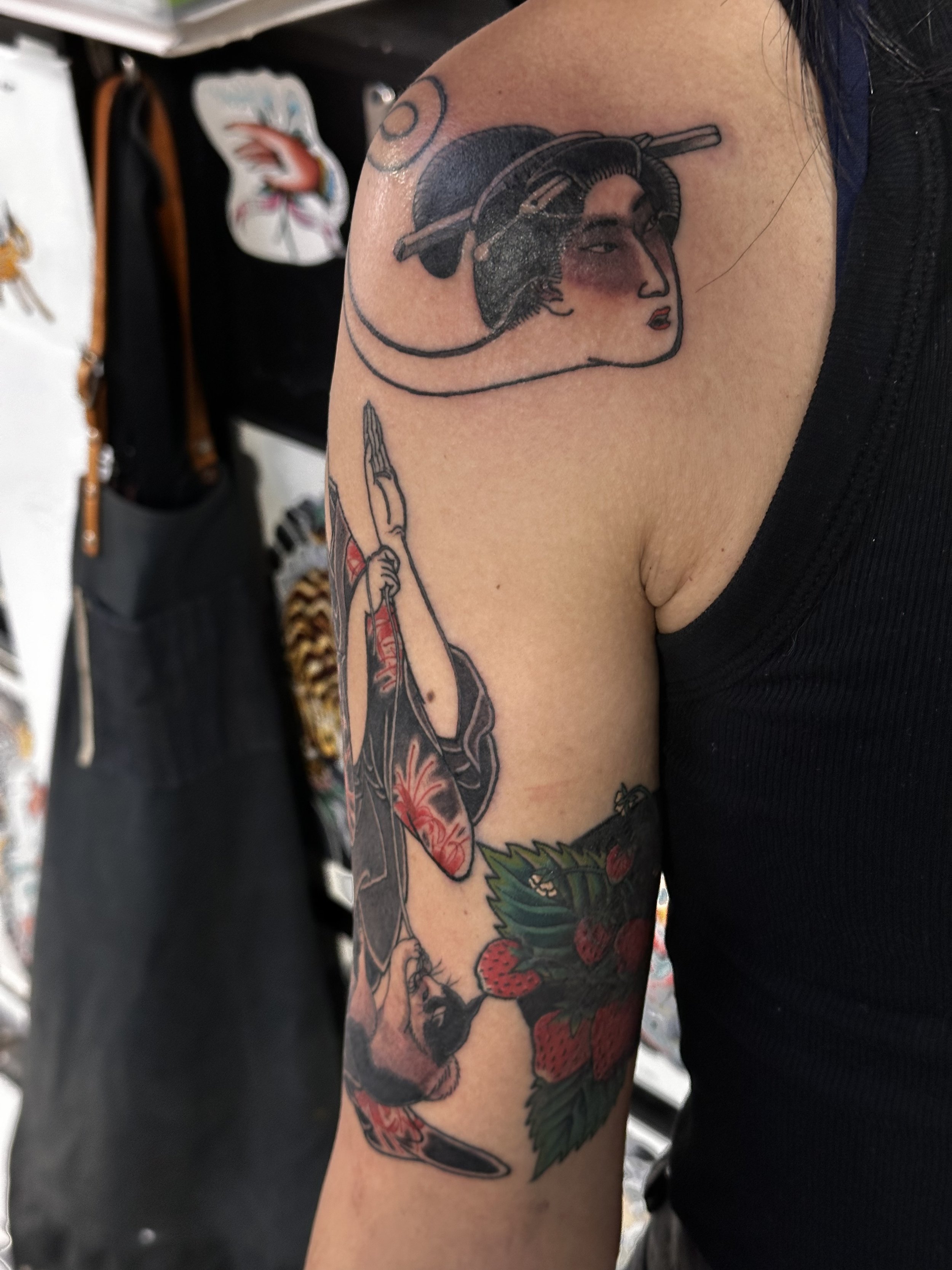 Japanese irezumi ghost half sleeve tattoo by Dominic Vasquez at Superfly Tattoo in San Diego, California