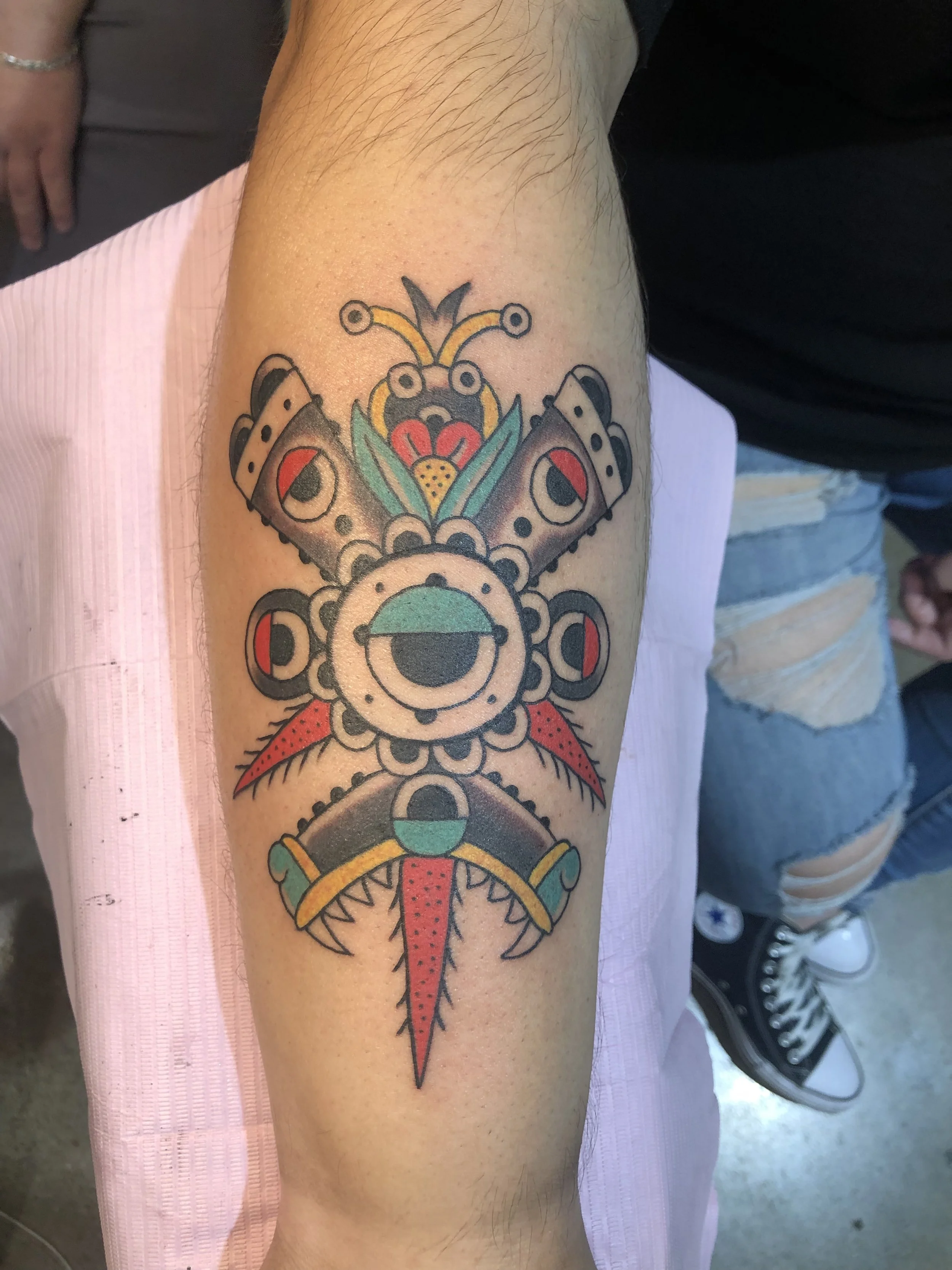 mexica aztec tattoo by robert nava at Superfly Tattoo in San Diego, California