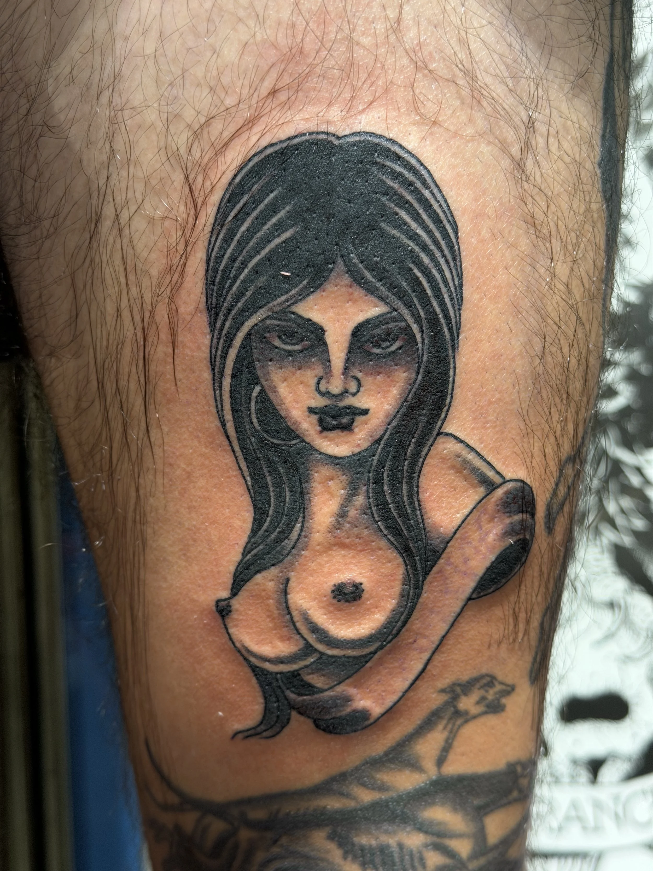 black and grey chicano fineline tattoo by Dominic Vasquez at Superfly Tattoo in San Diego, California