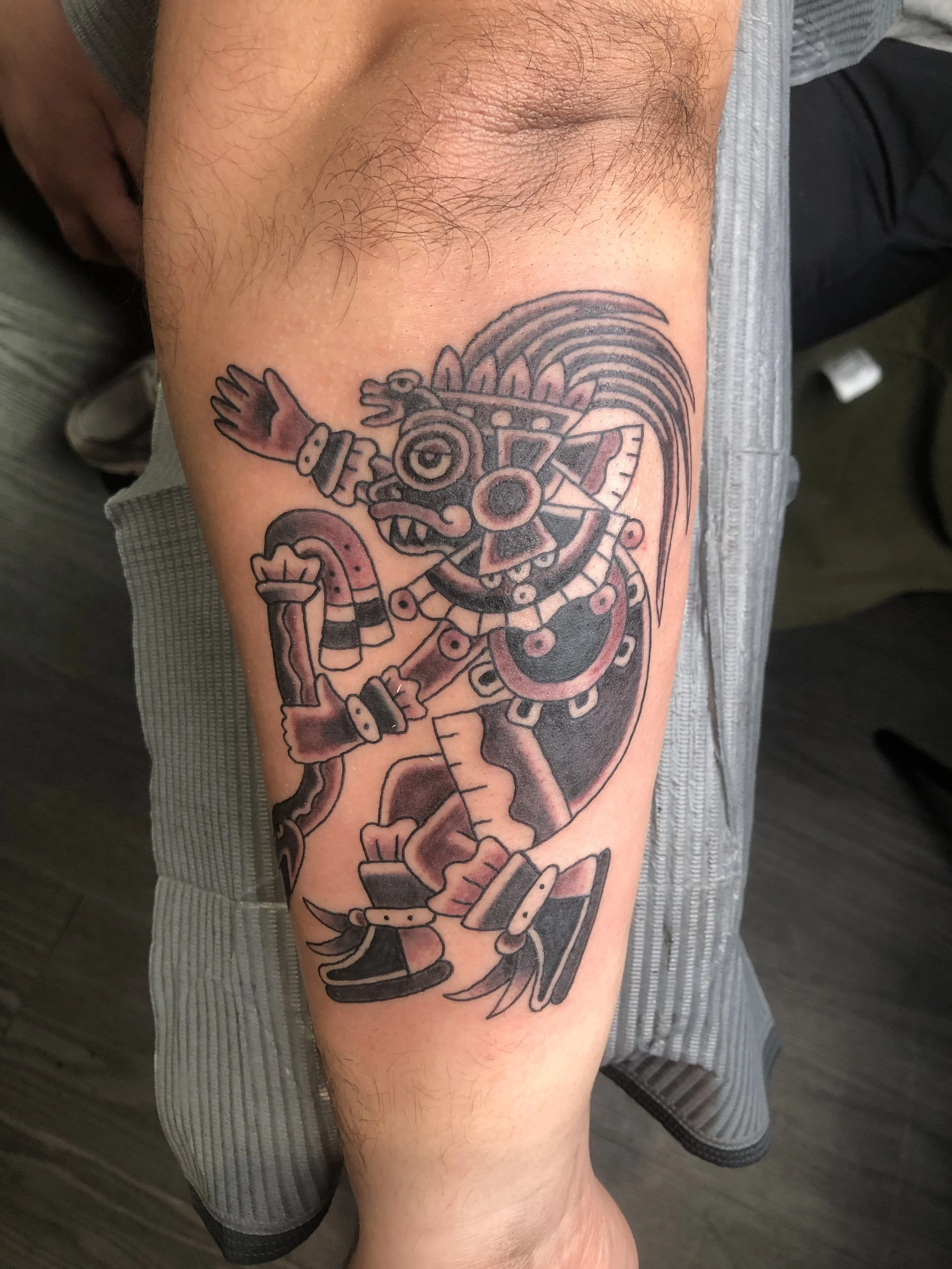 mexica aztec tattoo by robert nava at Superfly Tattoo in San Diego, California