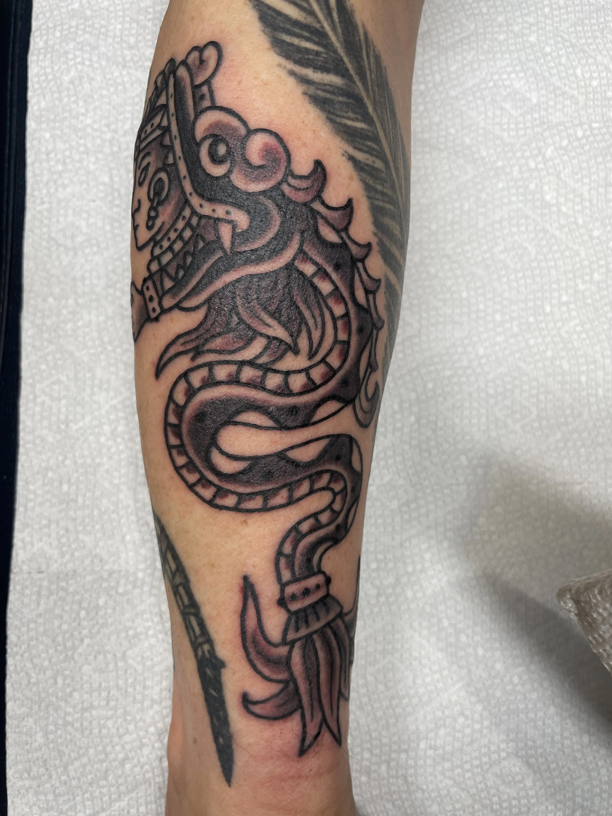 mexica aztec tattoo by robert nava at Superfly Tattoo in San Diego, California