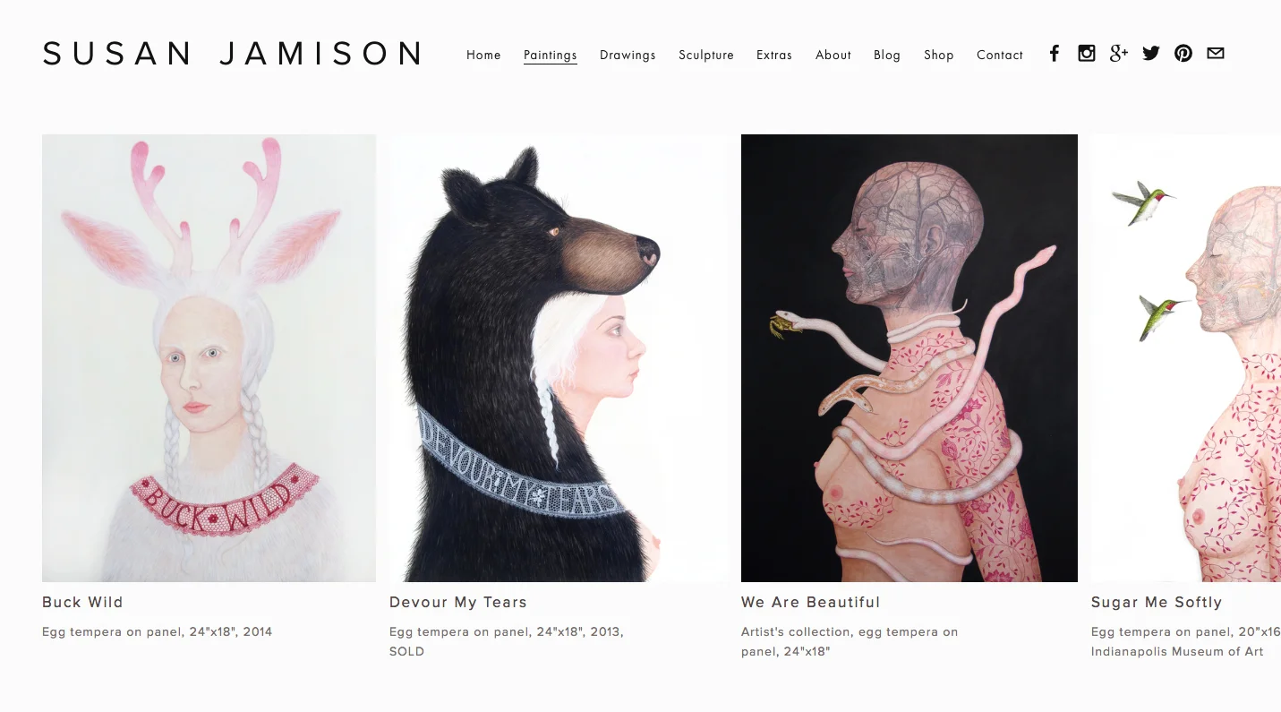 My painting portfolio as it appears on my new site. 