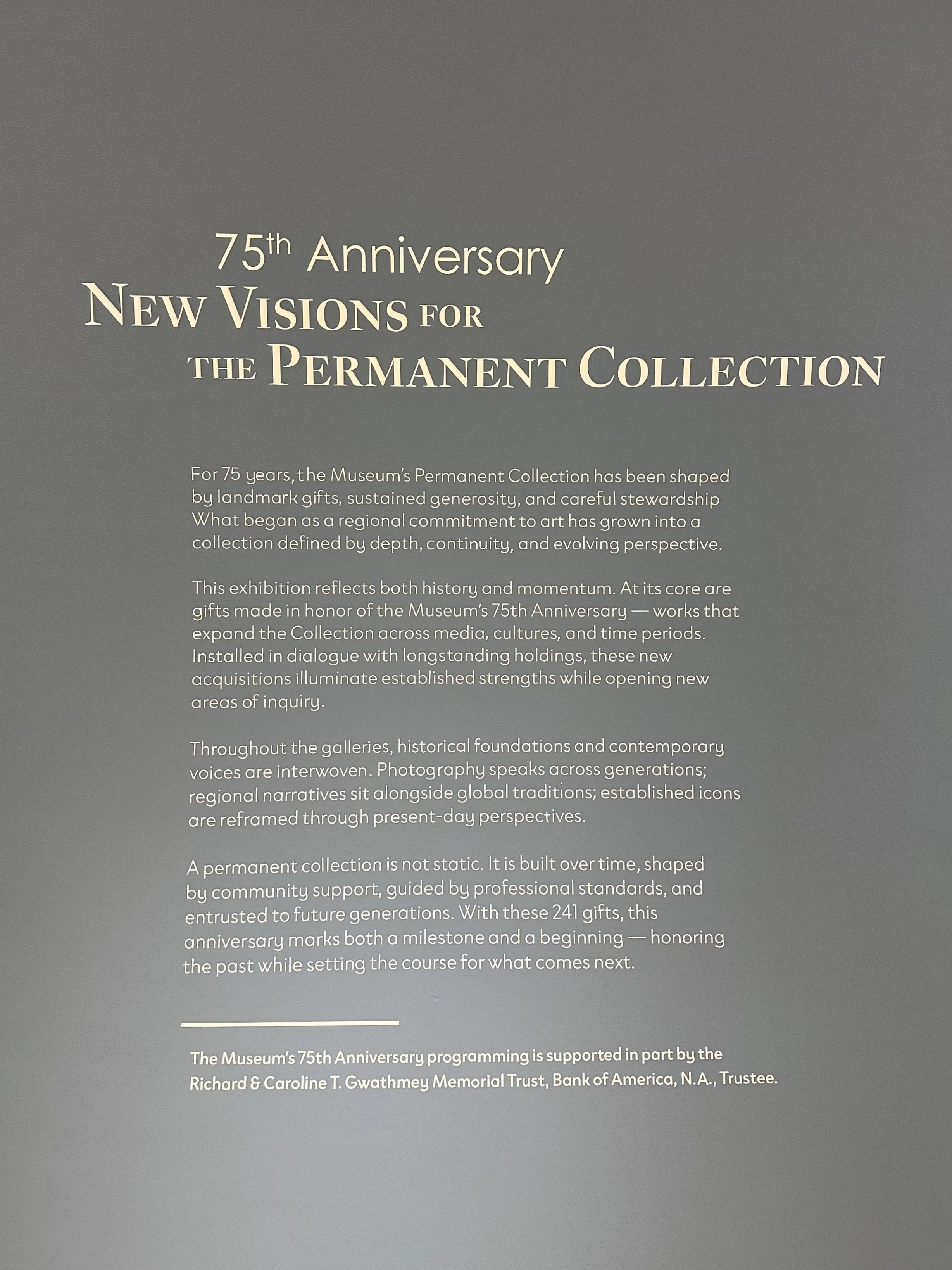 75th Anniversary New Visions for the Permanent Collection