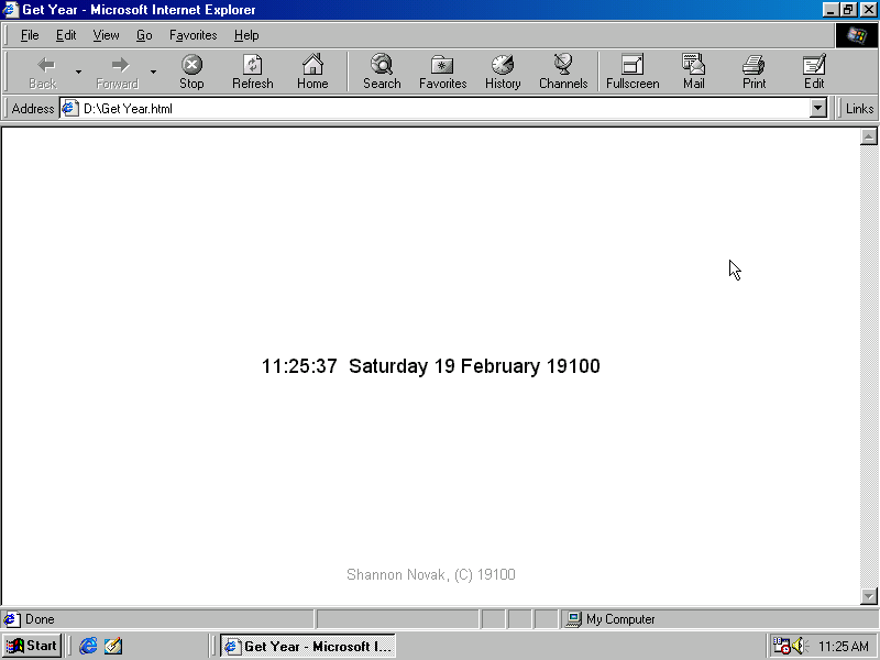 Get Year in 2000, running on Windows 98