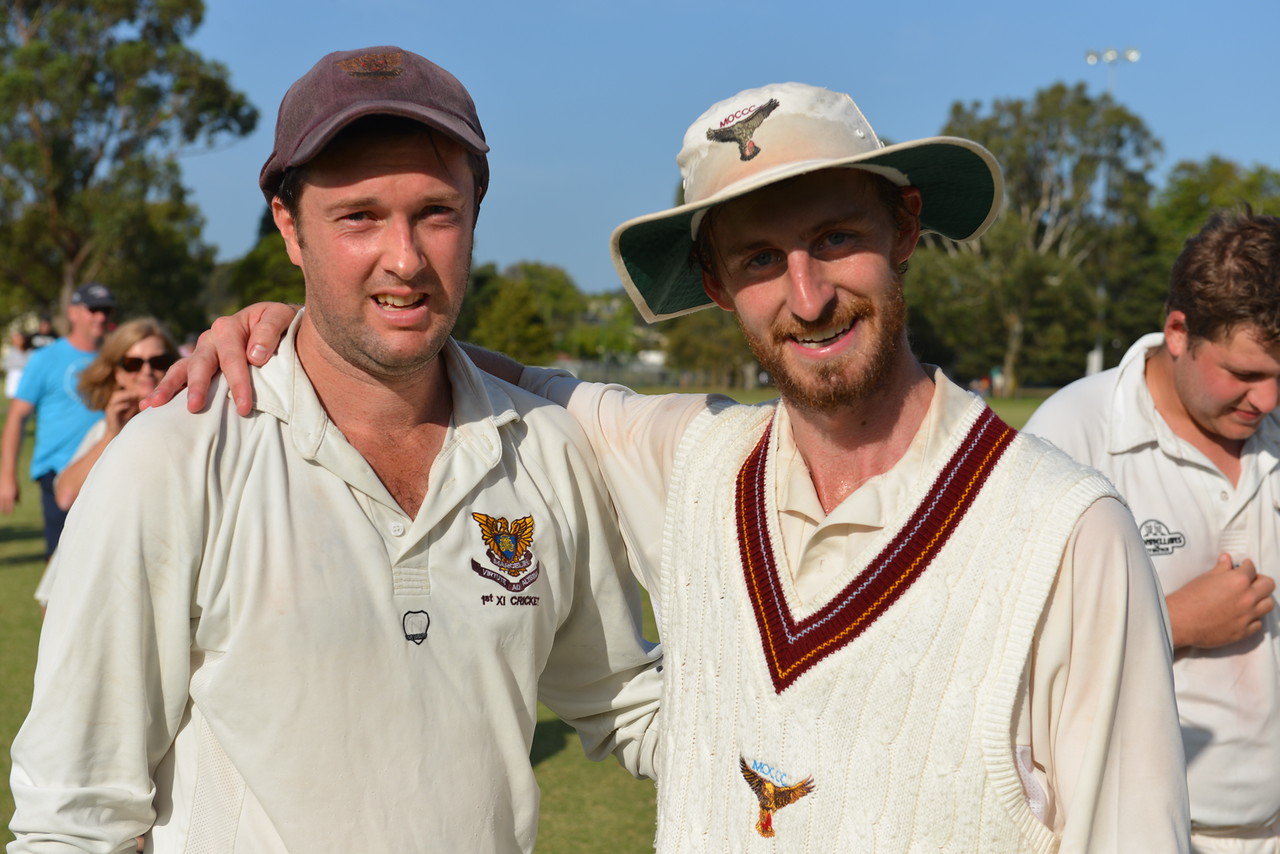 Julian Black and Joel Donnellan after each taking 5 wickets each in the Grand Final