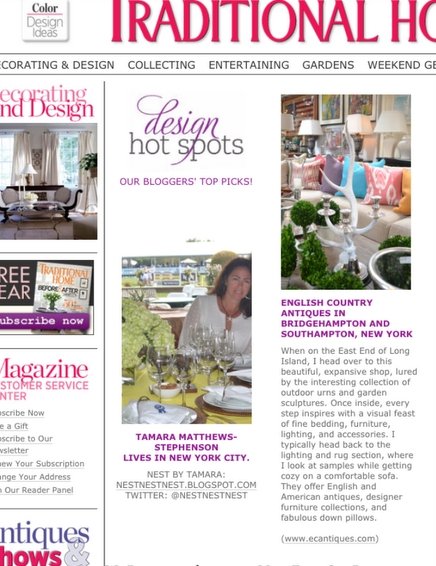Tamara's Article for Traditional Home Magazine