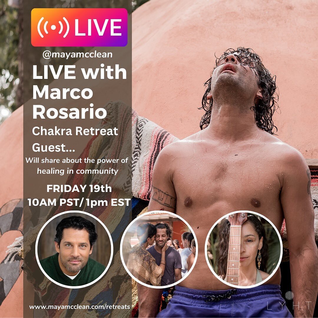 🌿 Retreat Reflections LIVE! 

Blessings, beautiful people🙏 

Join me tomorrow as I go LIVE interviewing @marcorosario24 one of our past retreat guests. 

He will be sharing his heartfelt experiences attending one of our @chakrahealingretreat s, the