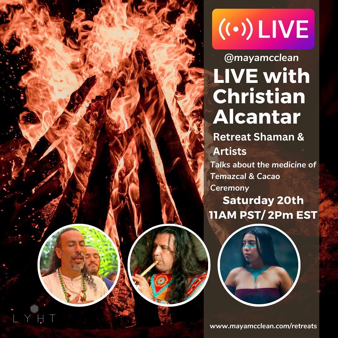 🌿 Retreat Reflections LIVE! 

Happy Saturday beautiful people🙏 

Join me today as I go LIVE interviewing Christian Aclcantar, our Shaman who will be leading our Temazcal and Cacao Ceremony at our October retreats in our eco resort, in the beautiful