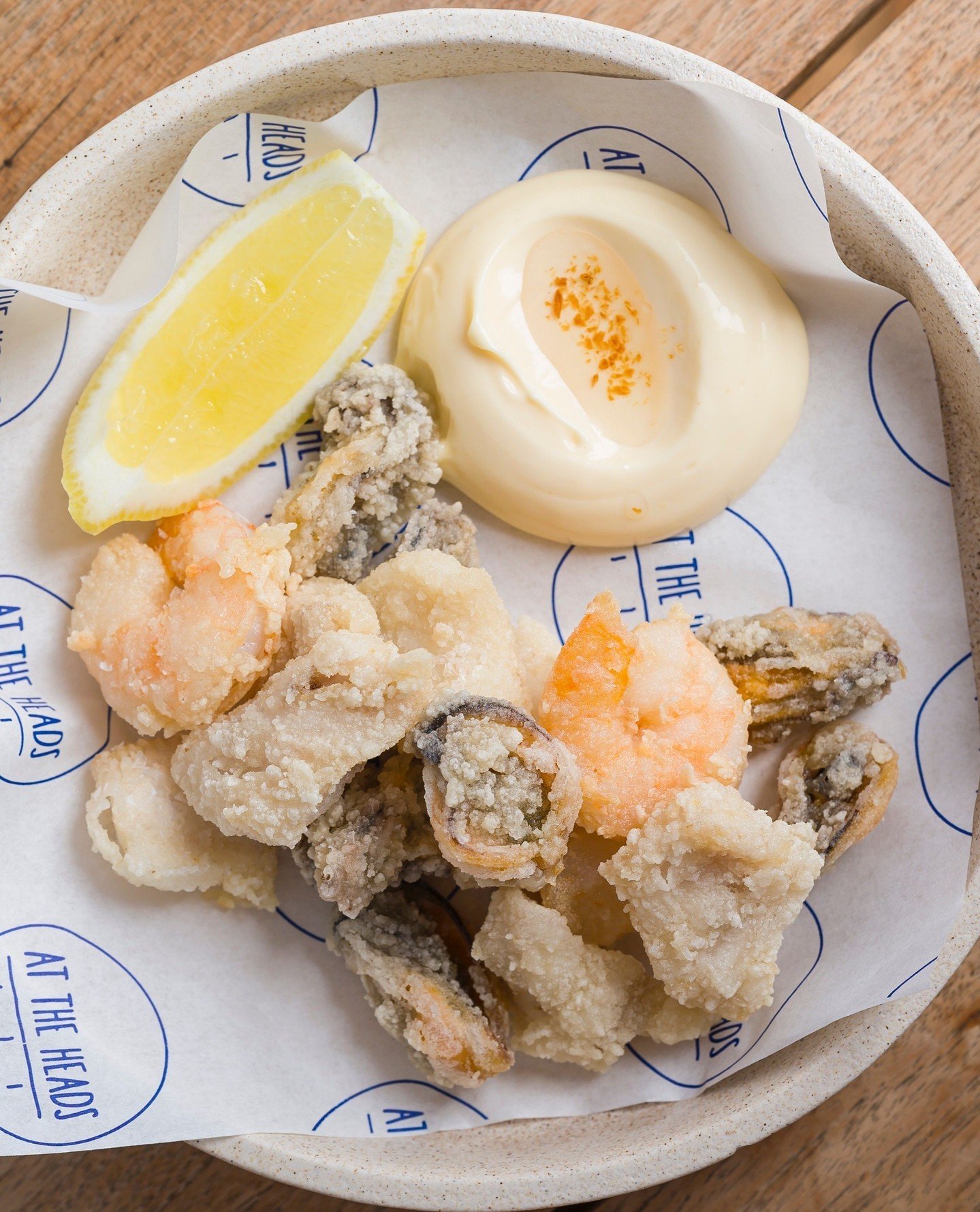 Fritto Misto, fried mussel, prawn, fish &amp; aioli⁠
⁠
📸 @yusuke_sato_photography