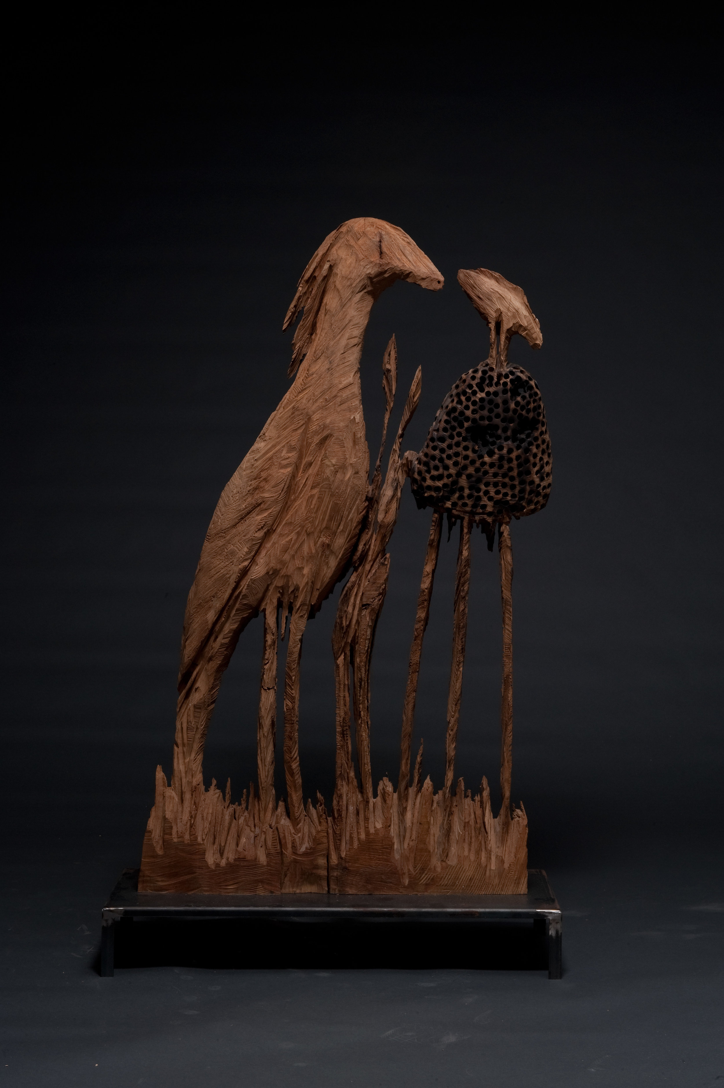 Vogel mit Morchel, 150x20x80 cm, 2007