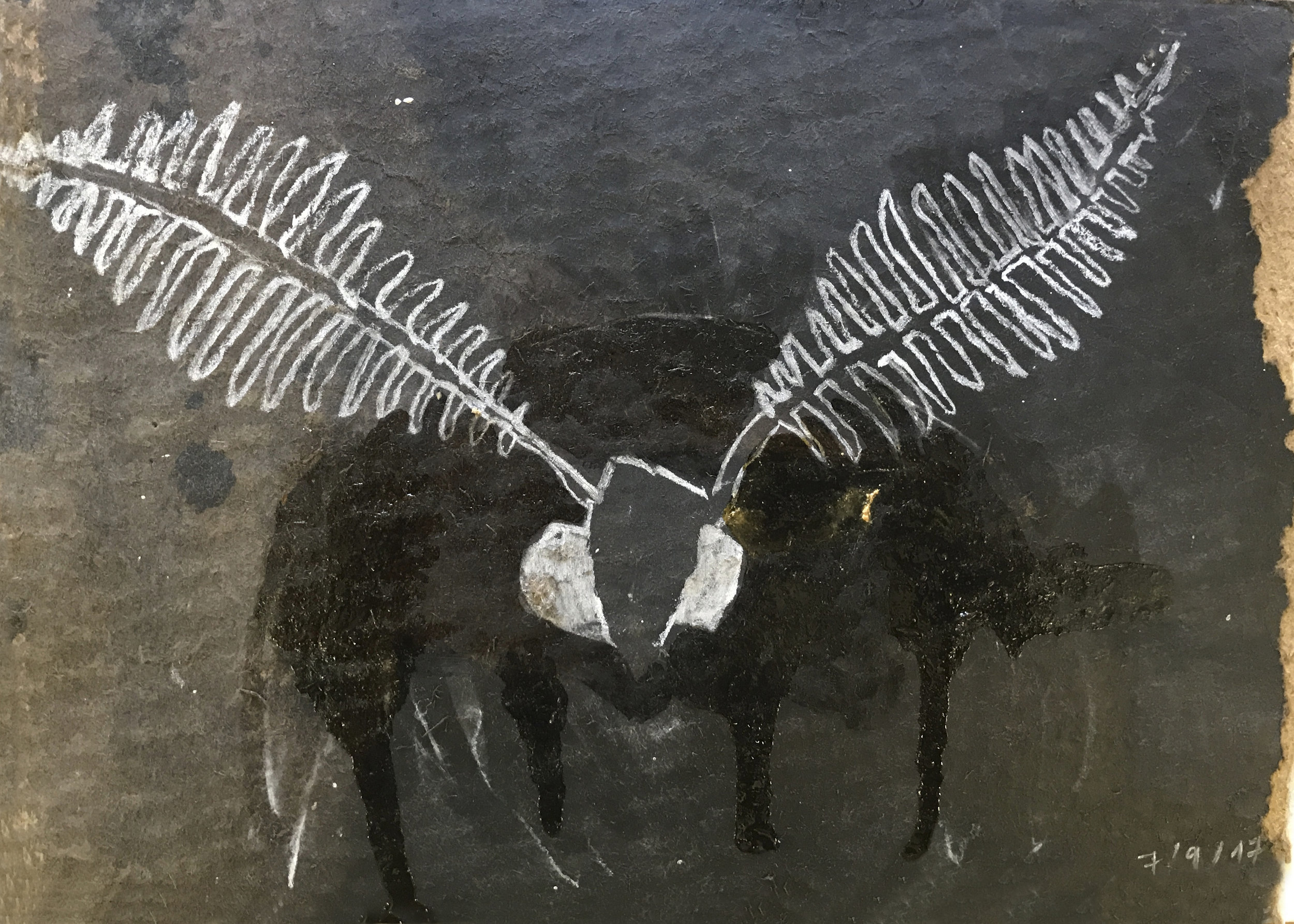 Insect, Mischtechnik auf Papier, 35x12 cm, 2018